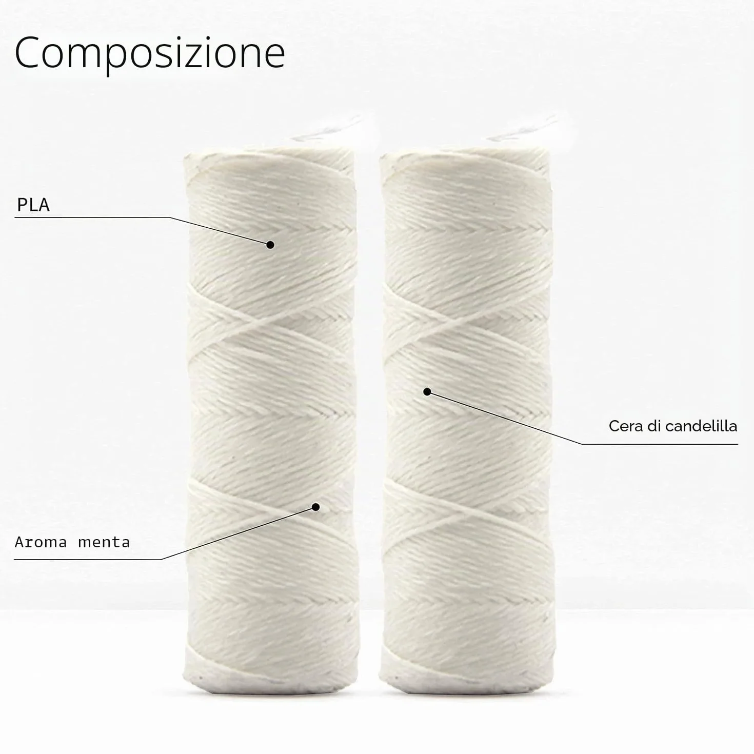 Bambaw Filo Interdentale Biodegradabile Vegano Cerato Menta 2x50m Ricarica