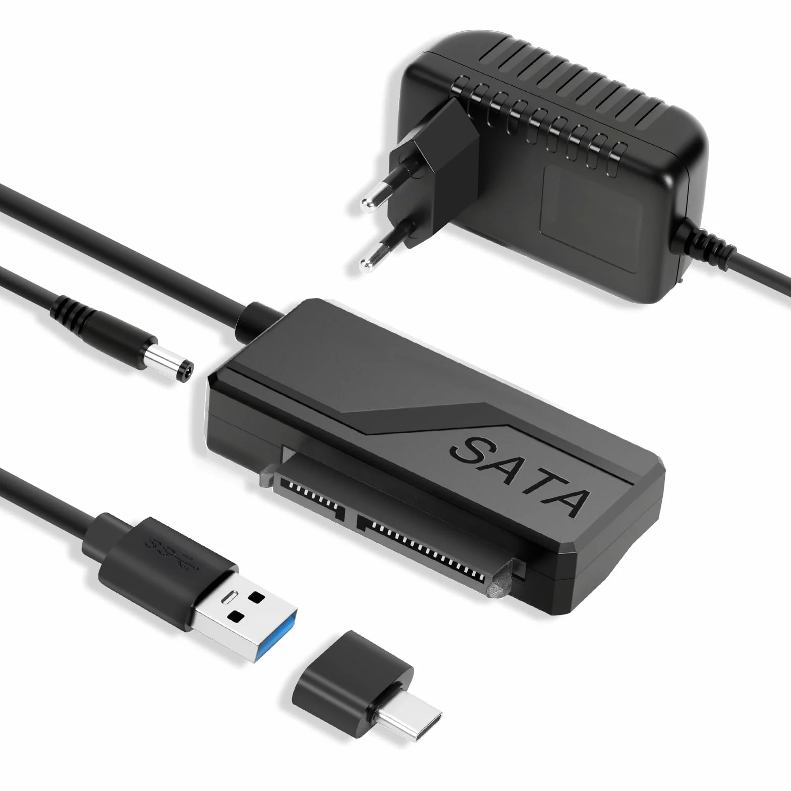 Adattatore Sata to USB 3.0 per Disco Rigido 2.5" 3.5" HDD SSD Convertitore SATA III II I Alimentazione DC 12V 2A UASP