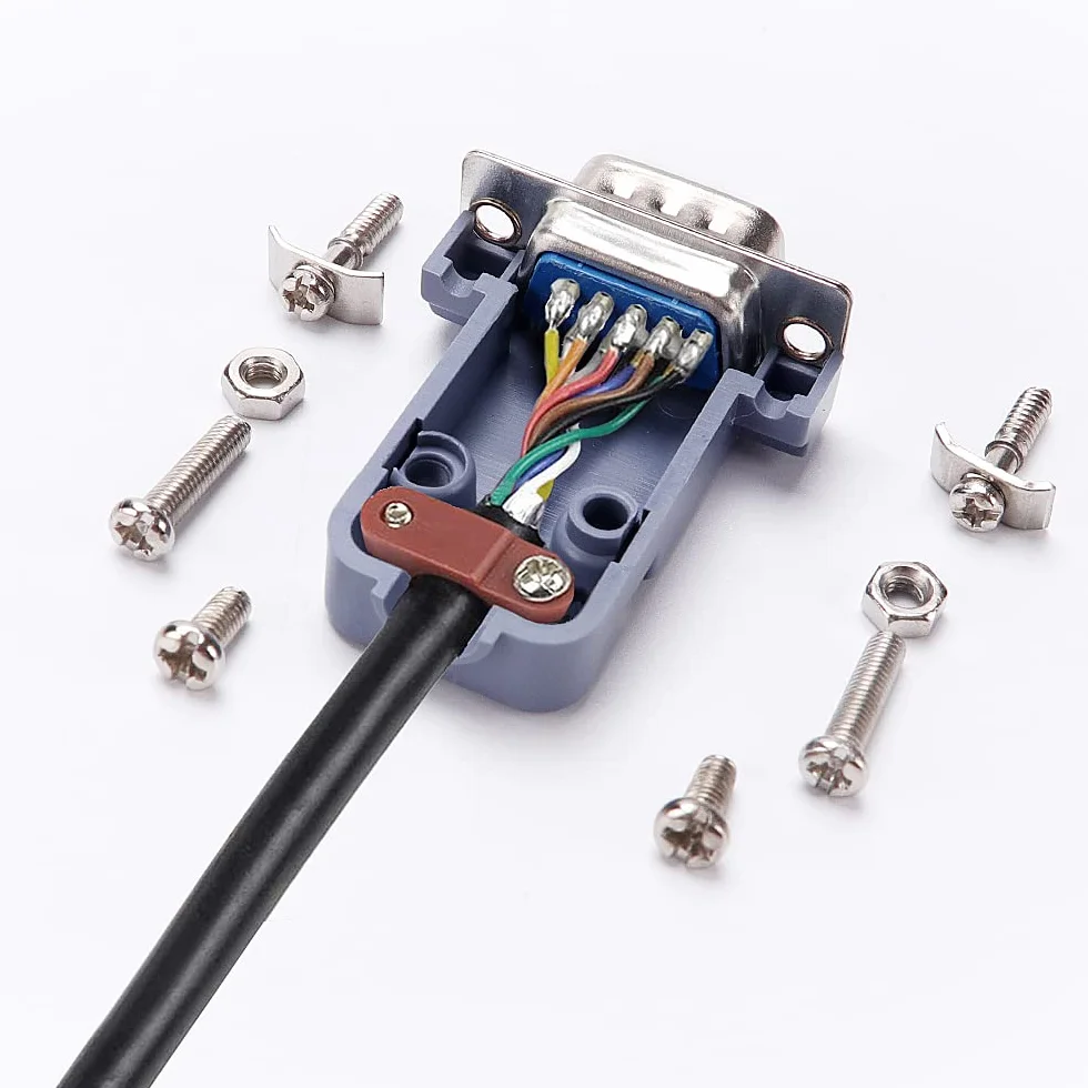 VooGenzek 5 Set Adattatore DB9 RS232 D-SUB, con Coperchio di Plastica DB9, Porta Seriale RS232 Parallela Connettore DB9 9-Pin D-Sub Maschio/Femmina a Saldare, per il Collegamento al Computer