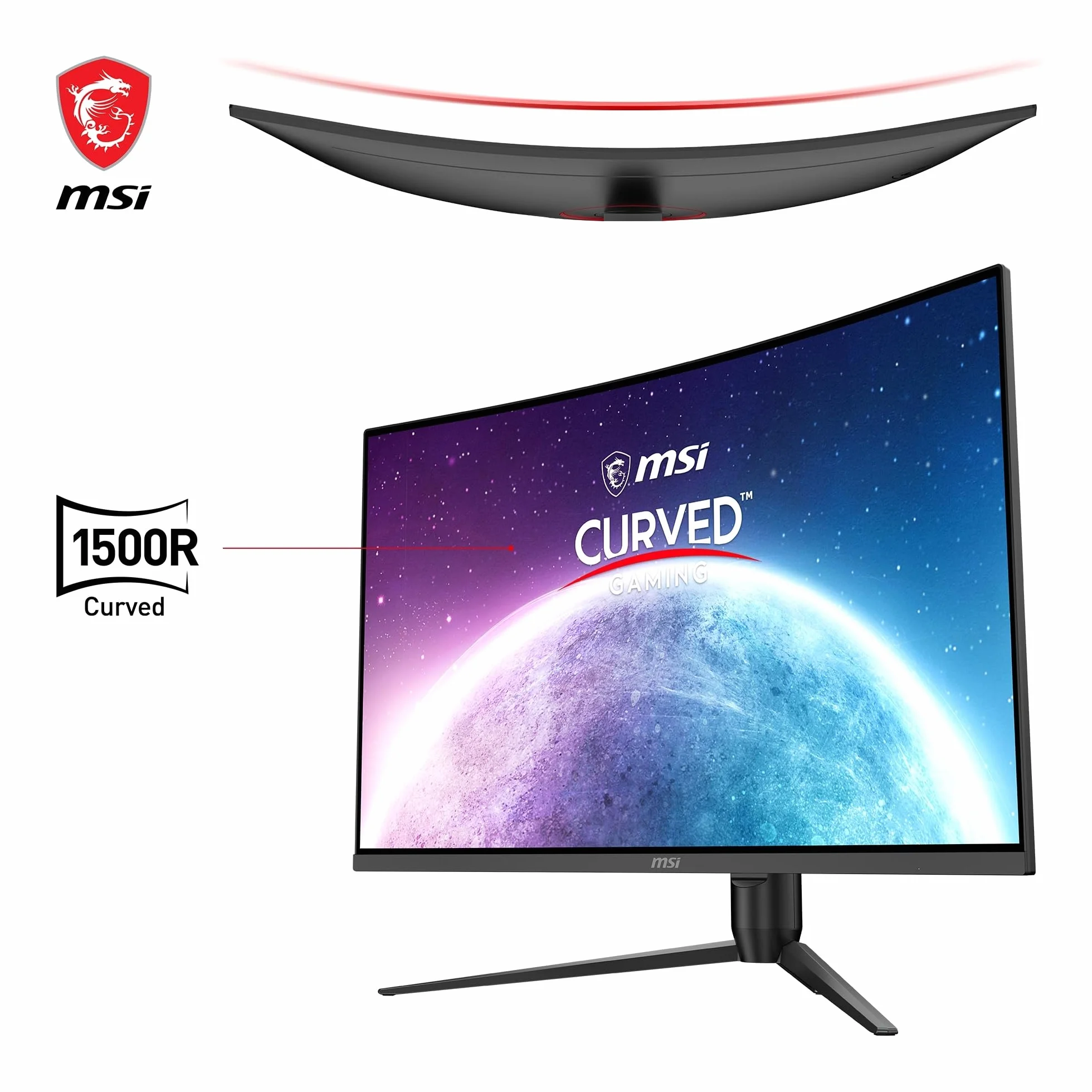 MSI G32CQ5P Monitor Gaming curvo WQHD 31,5" (80 cm) - Pannello VA 1500R (2560 x 1440), 170Hz / 1ms, Adaptive Sync, supporto regolabile a 3 vie - DP 1.2a, HDMI 2.0b CEC