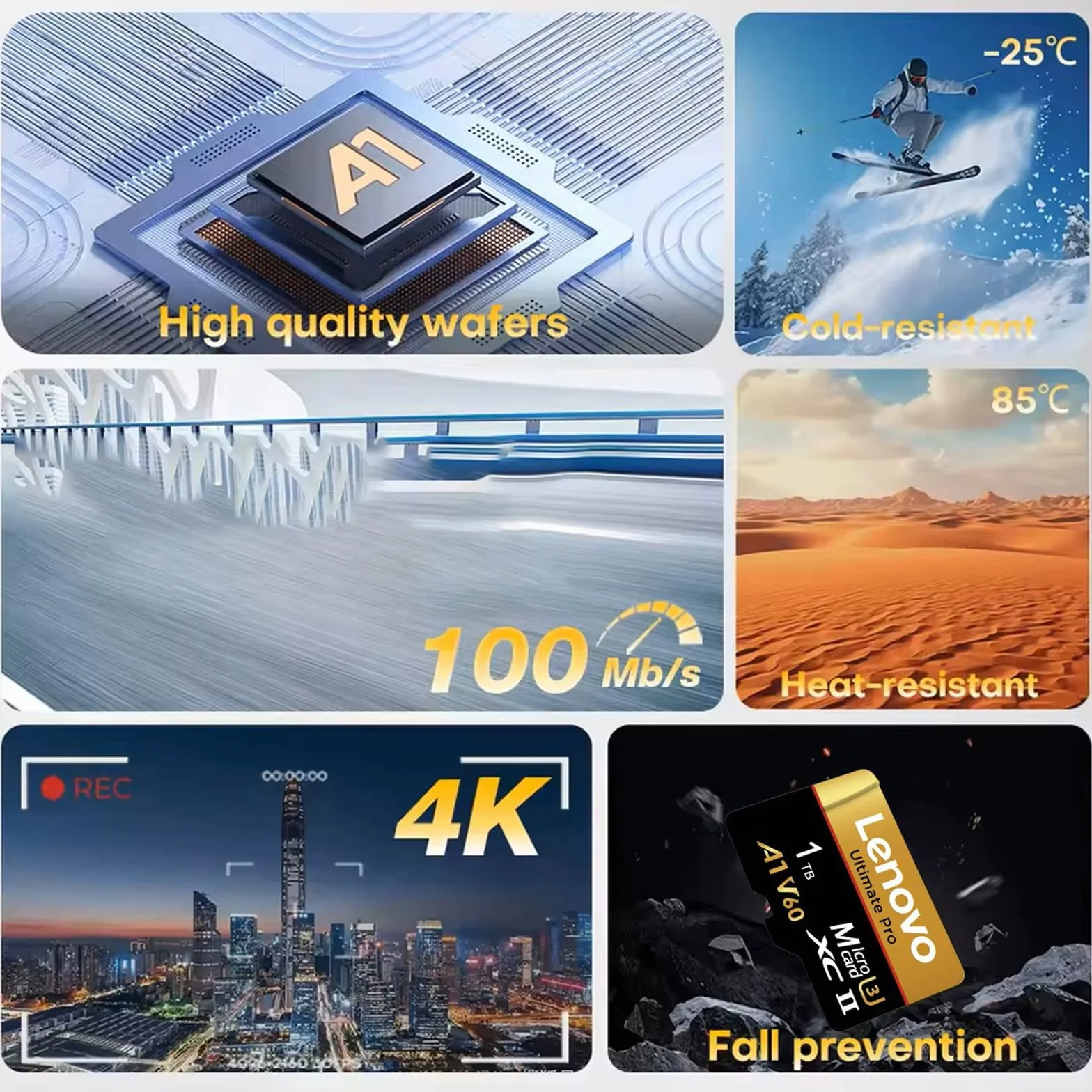 Micro sd Classe 10 XCII A2 V60 4k adatta a tutti i dispositivi professionale