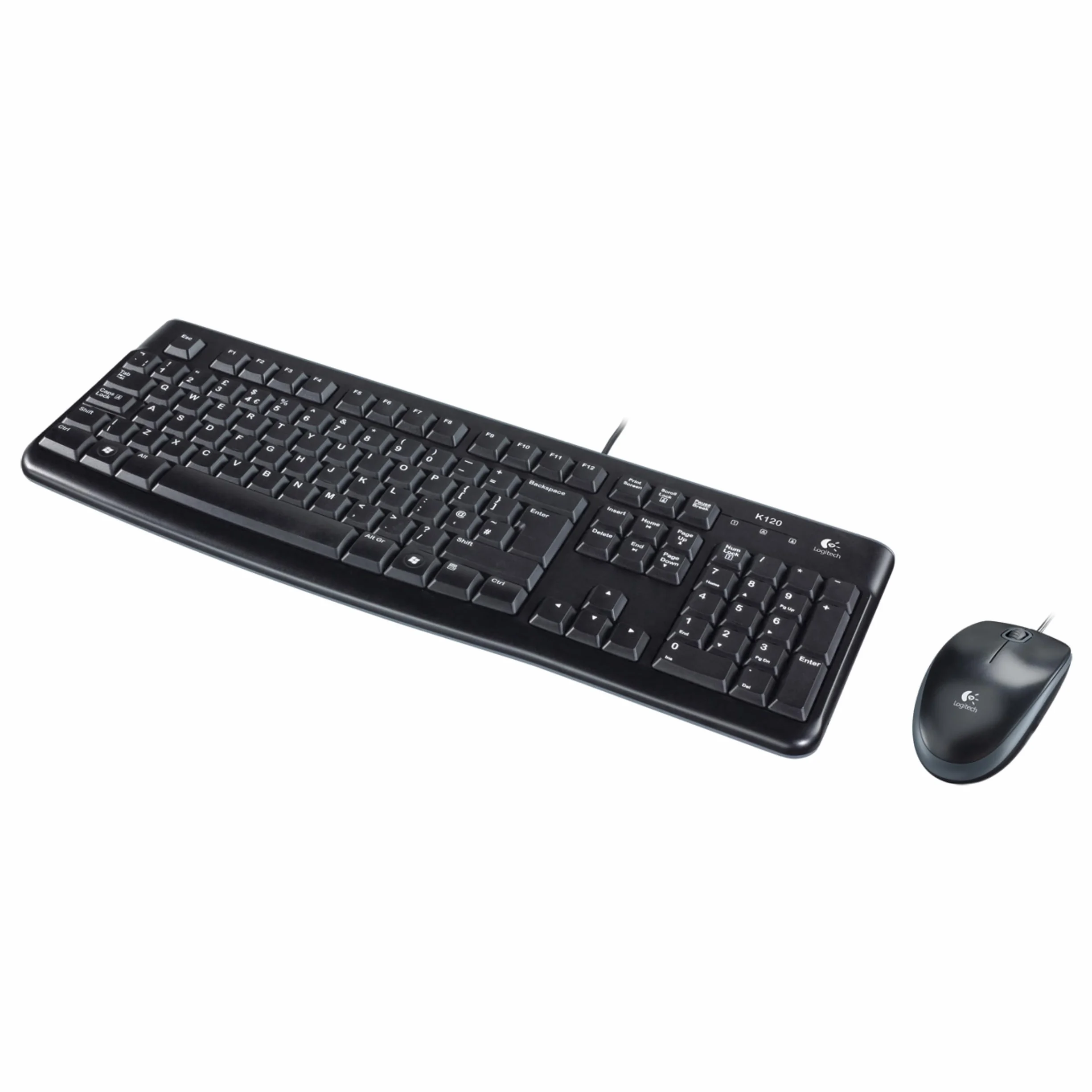 Logitech MK120 Combo Tastiera e Mouse con Filo per Windows, Layout Internazionale QWERTY - Nero