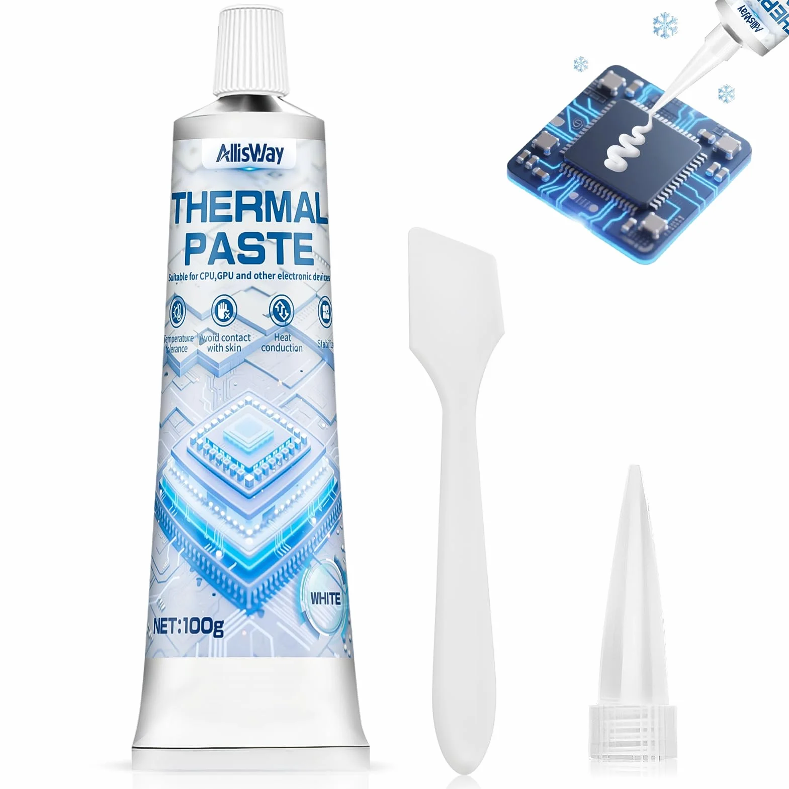 Pasta Termica CPU 100 g Bianco per Computer e Componenti Elettronici
