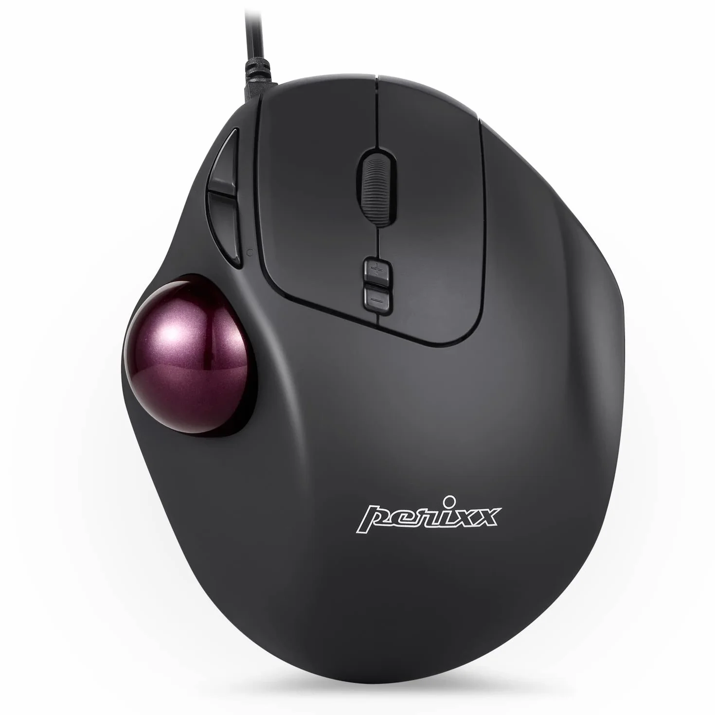 Perixx PERIMICE-517 Trackball Mouse Ergonomico con Cavo - 7 Tasti - 400/1000 DPI - Nero