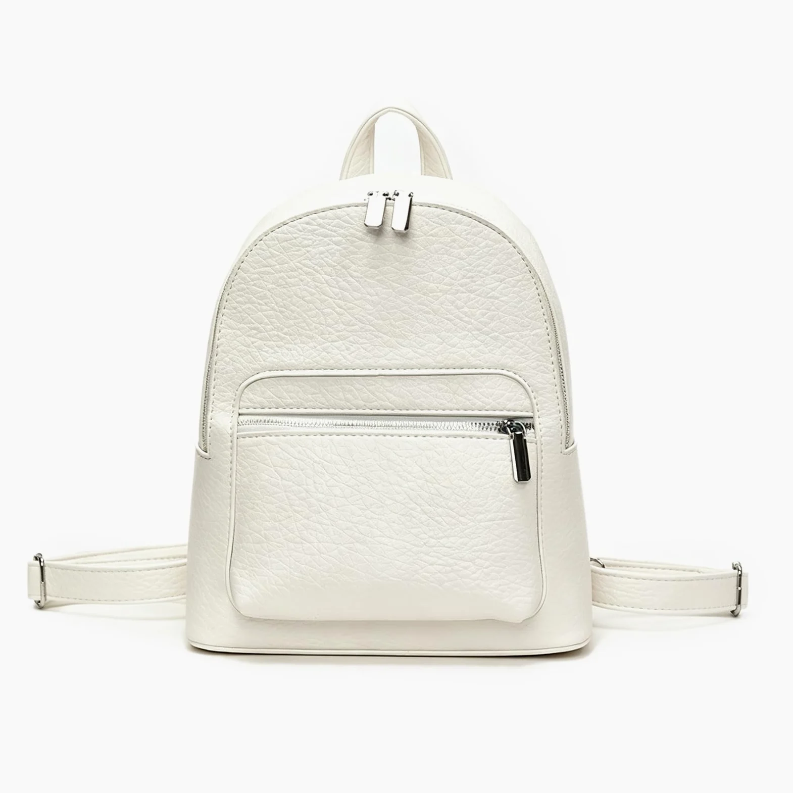 Mini PU moda casual zaino leggero giornaliero pacchetto a spalla sacchetto,White