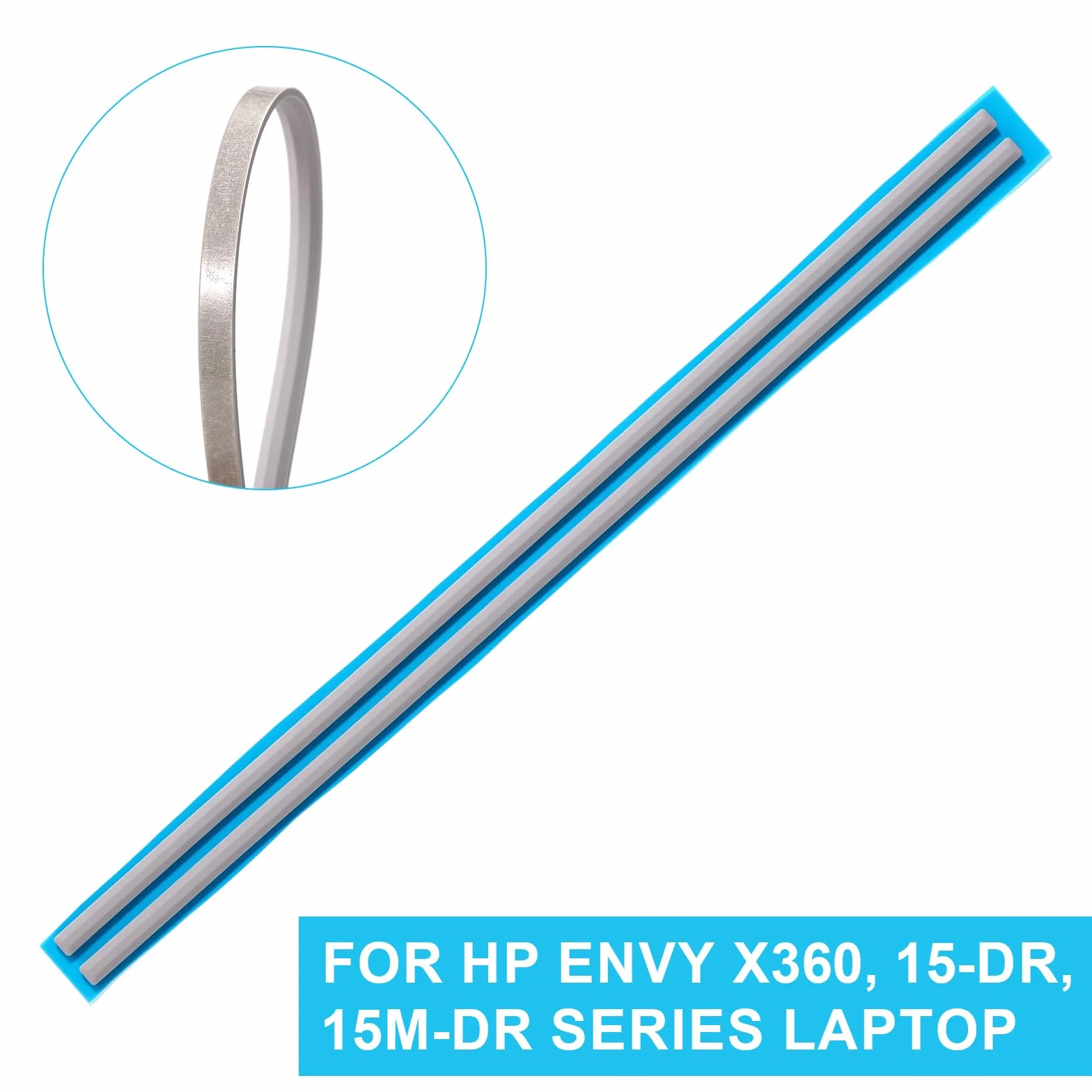 2pz Strisce di Gomma per Laptop, 31,5x0,6cm Copertura Inferiore Antiscivolo in Gomma con Paracolpi Striscia per HP Envy X360 15-DS 15-DR 250 G7 255 G7 e altri (Grigio)