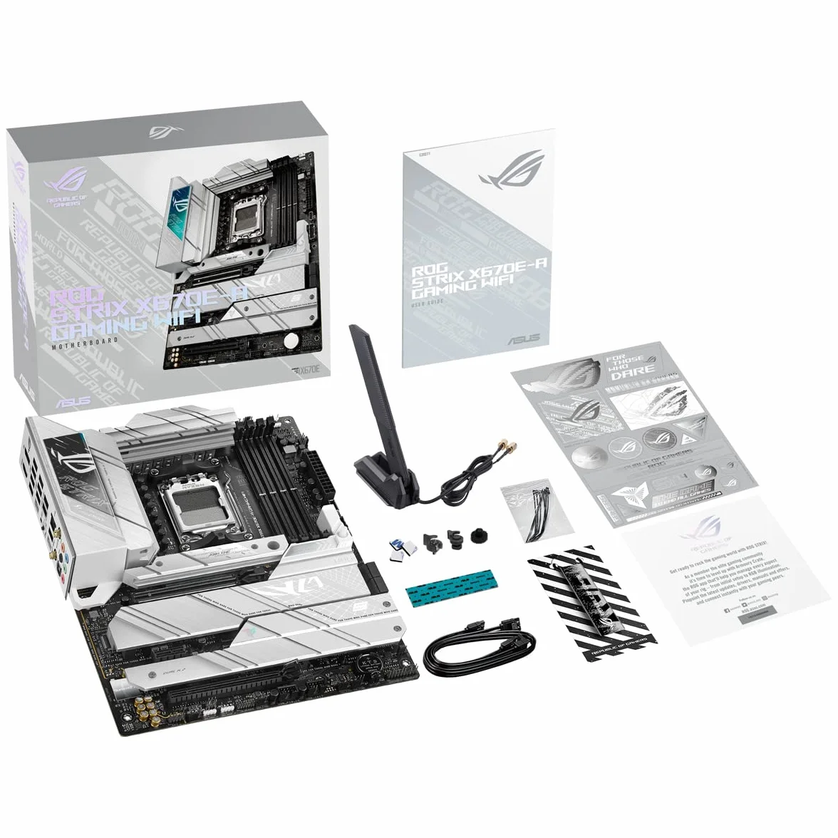 ASUS ROG Strix X670E-A Scheda Madre Gaming ATX, AMD AM5, DDR5, Intel 2.5Gb Ethernet, WiFi 4xSATA 6GB/s, Nero