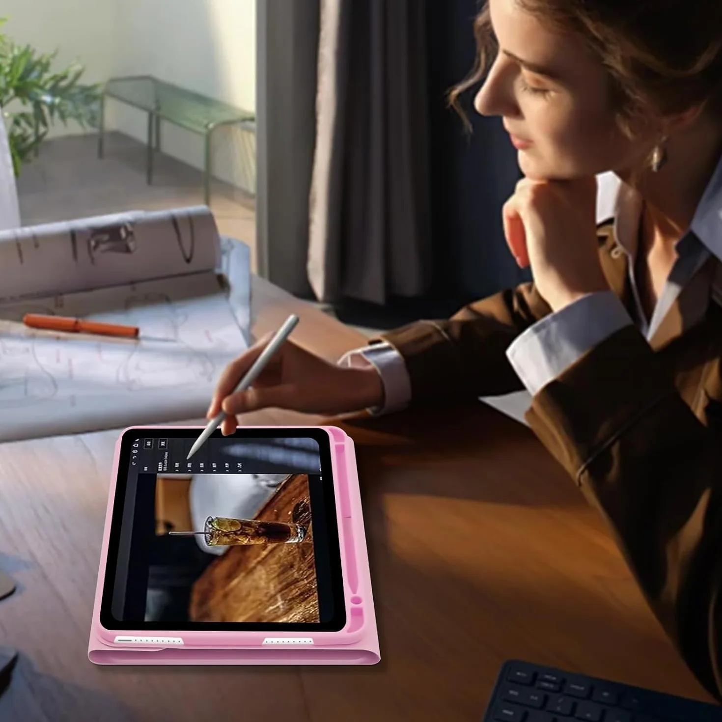 Cover IPad A16 11/10 Generazione con Tastiera (11/10.9 Pollici, 2025/2022) - Italiano QWERTY Magnetico Rimovibile Bluetooth Tastiera, Custodia con Supporto Pencil per Ipad 11/10 Gen,Rosa
