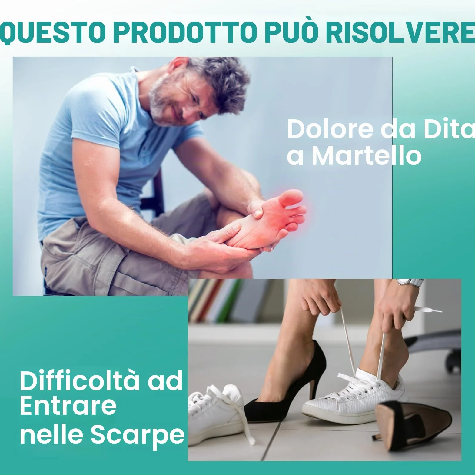 Welnove Correttore per dita a martello, 6 stecche in morbido gel, per riallineare dita piegate