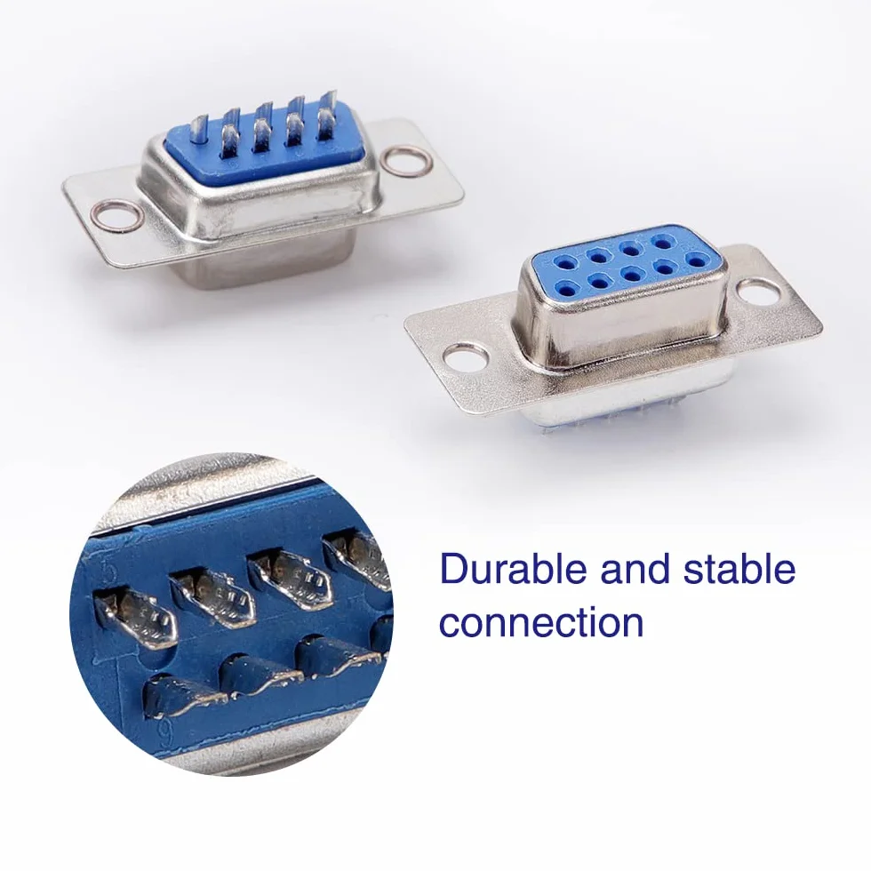 VooGenzek 5 Set Adattatore DB9 RS232 D-SUB, con Coperchio di Plastica DB9, Porta Seriale RS232 Parallela Connettore DB9 9-Pin D-Sub Maschio/Femmina a Saldare, per il Collegamento al Computer