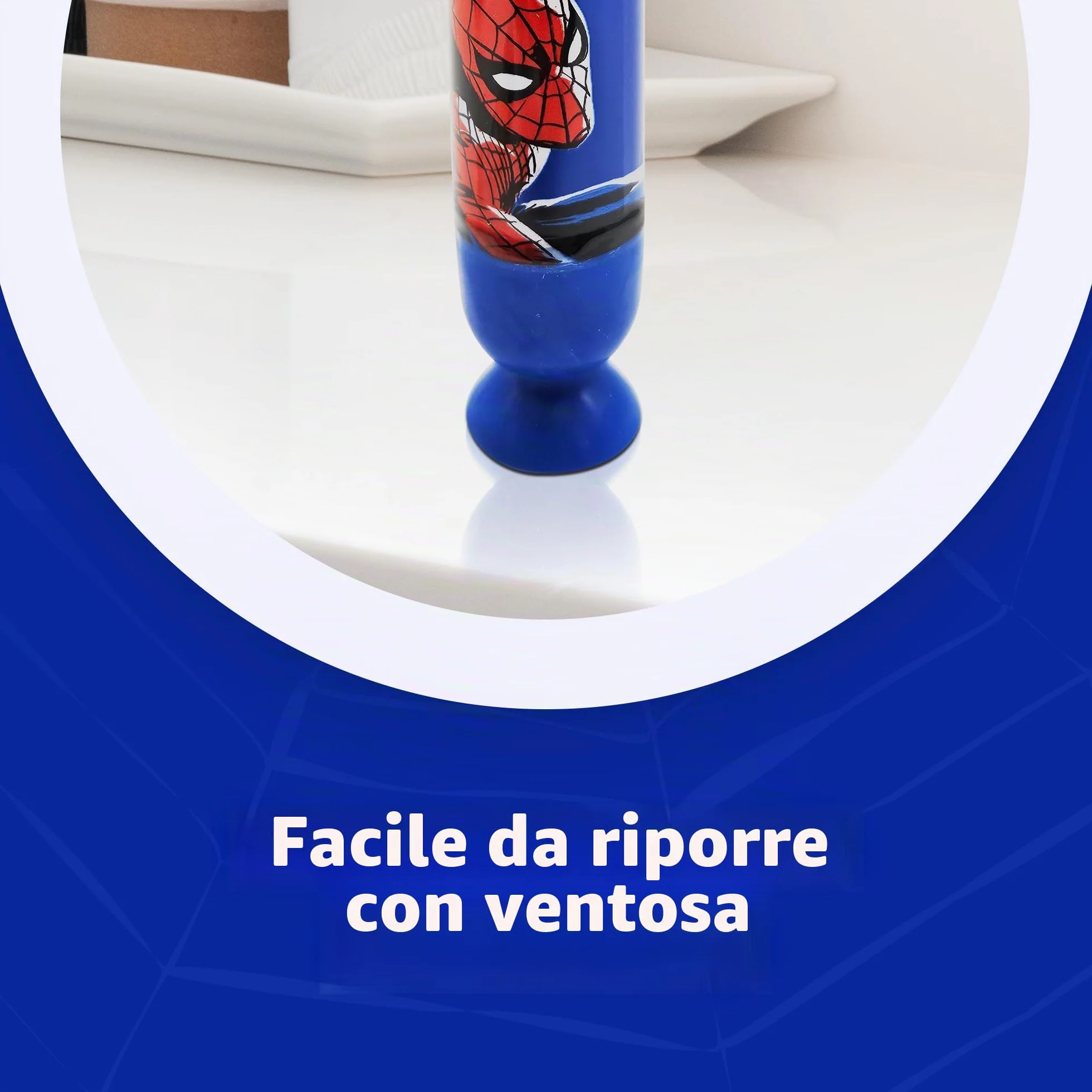 Mr. White Spiderman Spazzolino Luminoso da Denti Alimentato a Batteria