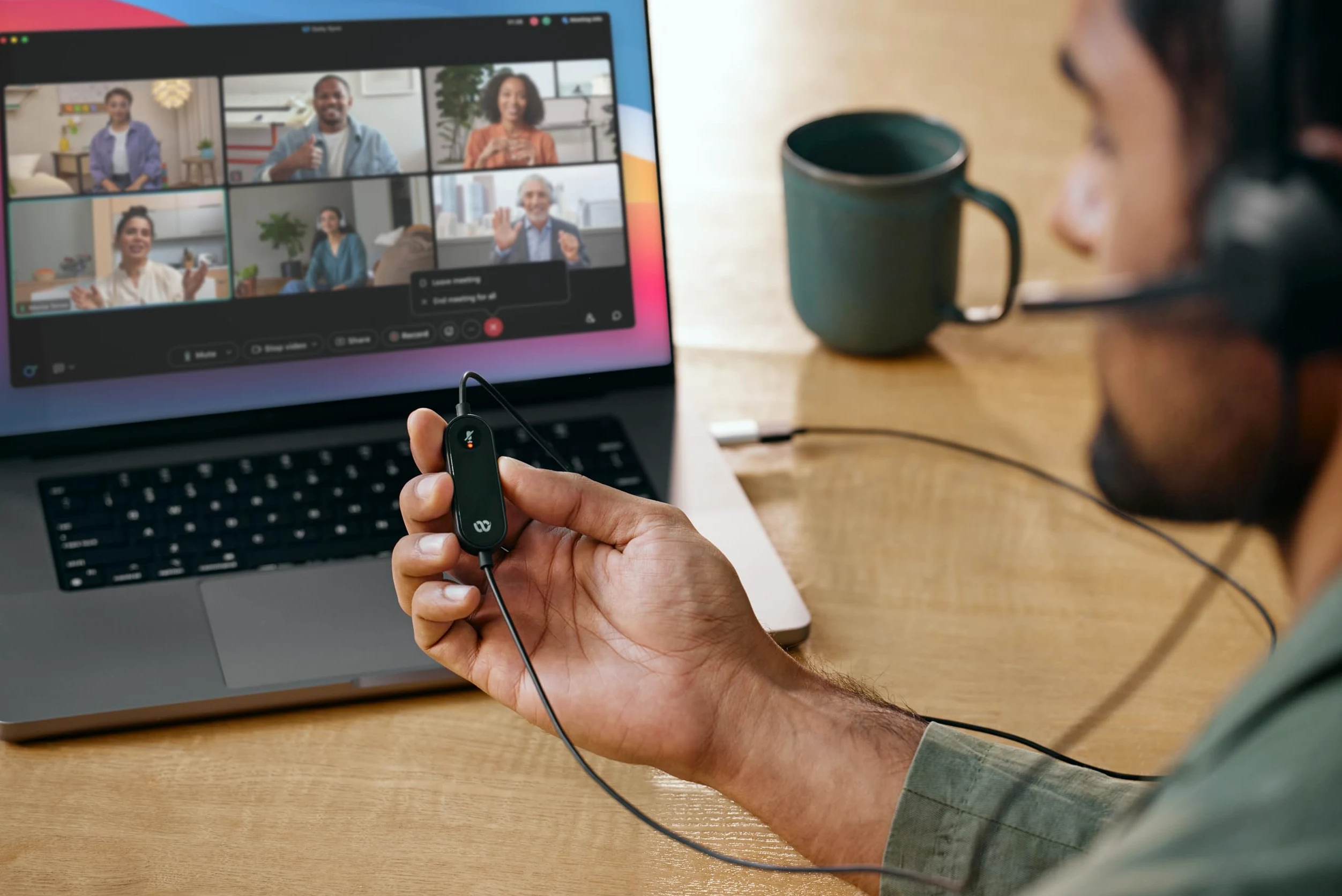 Cisco Cuffie serie 321 USB-C - Cuffie monoaurali con padiglione esterno e cavo, controller Webex con USB-C, colore carbon black, due anni di garanzia limitata (HS-W-321-C-USBC)