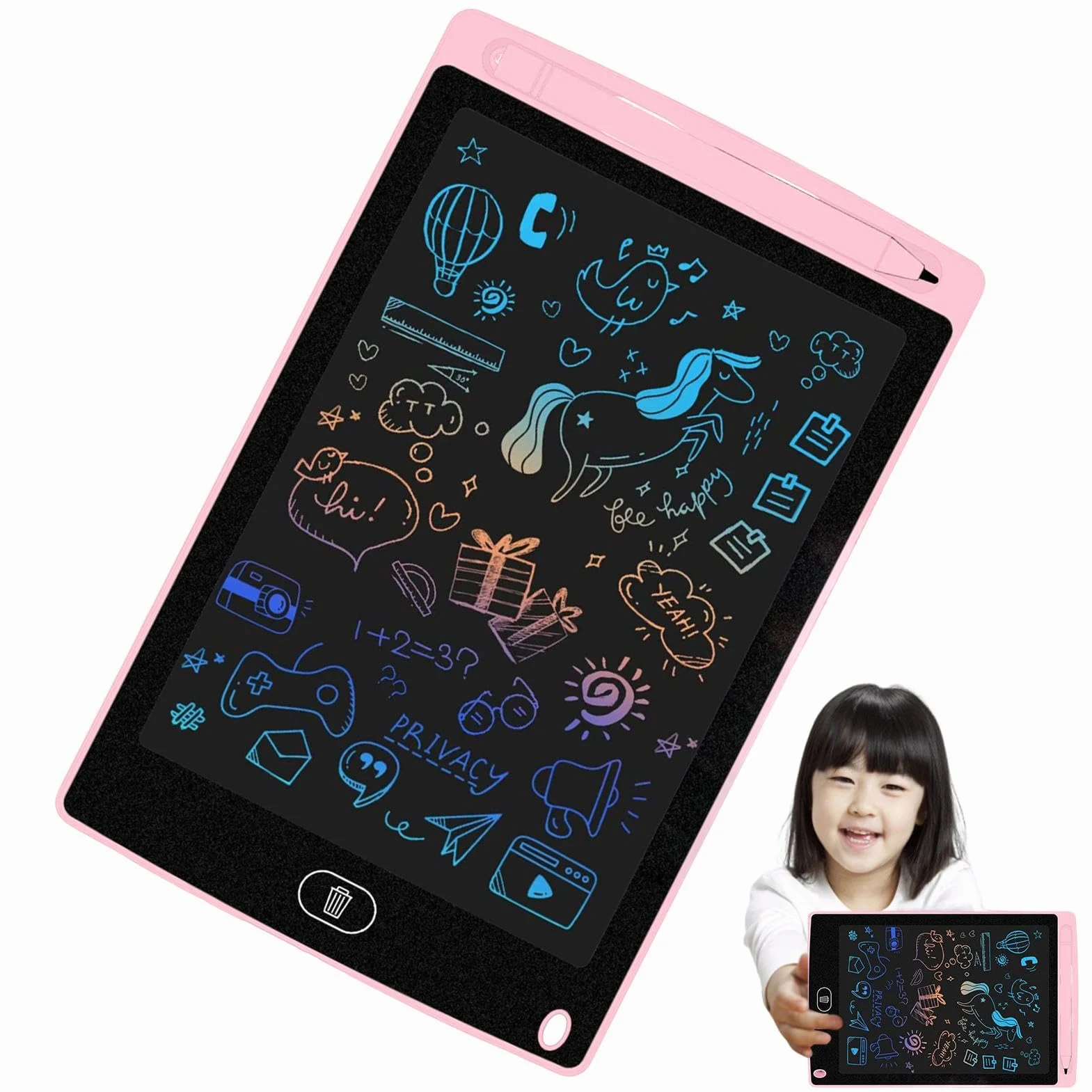 Tavoletta grafica LCD 8,5 pollici per bambini | Tablet educativo da disegno colorato
