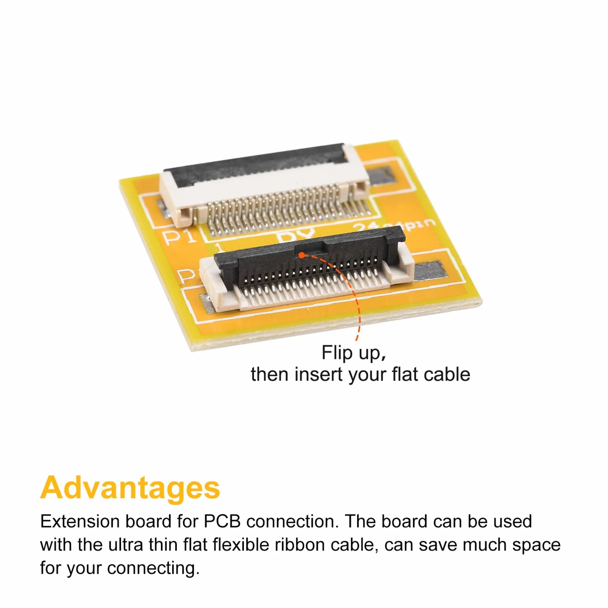 sourcing map FFC - Scheda di prolunga FPC PCB estendere con cerniera HDD Connettore 20 pin passo 0,5 mm singolo lato per stampante 3D LCD, DVD, TV, laptop, audio, confezione da 5