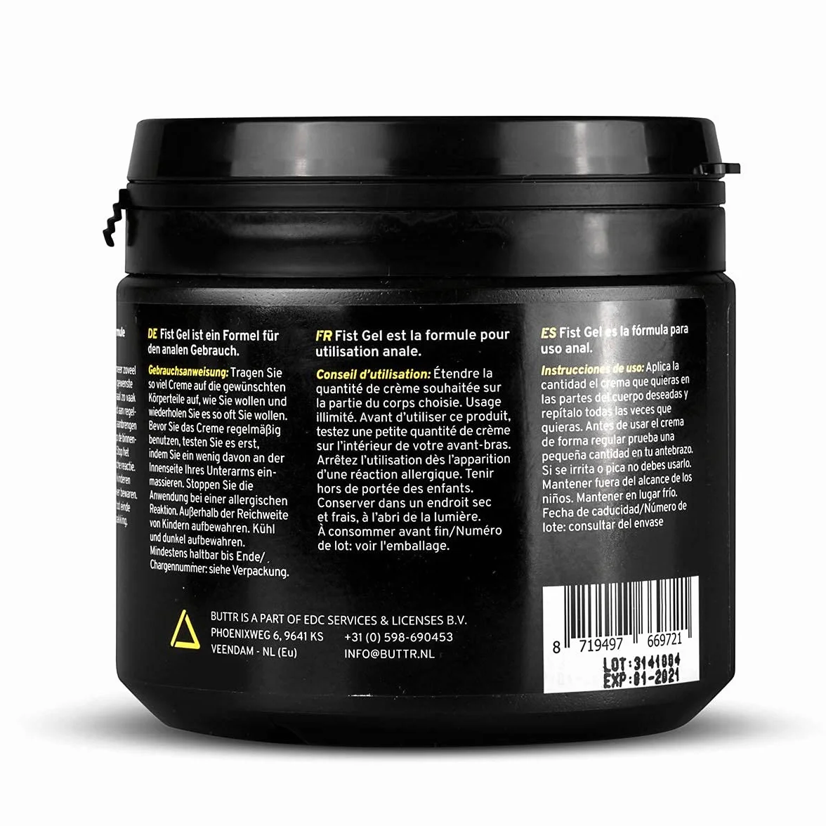 BUTTR Fisting Gel lubrificante a base d'acqua 500 ml per rapporti anali