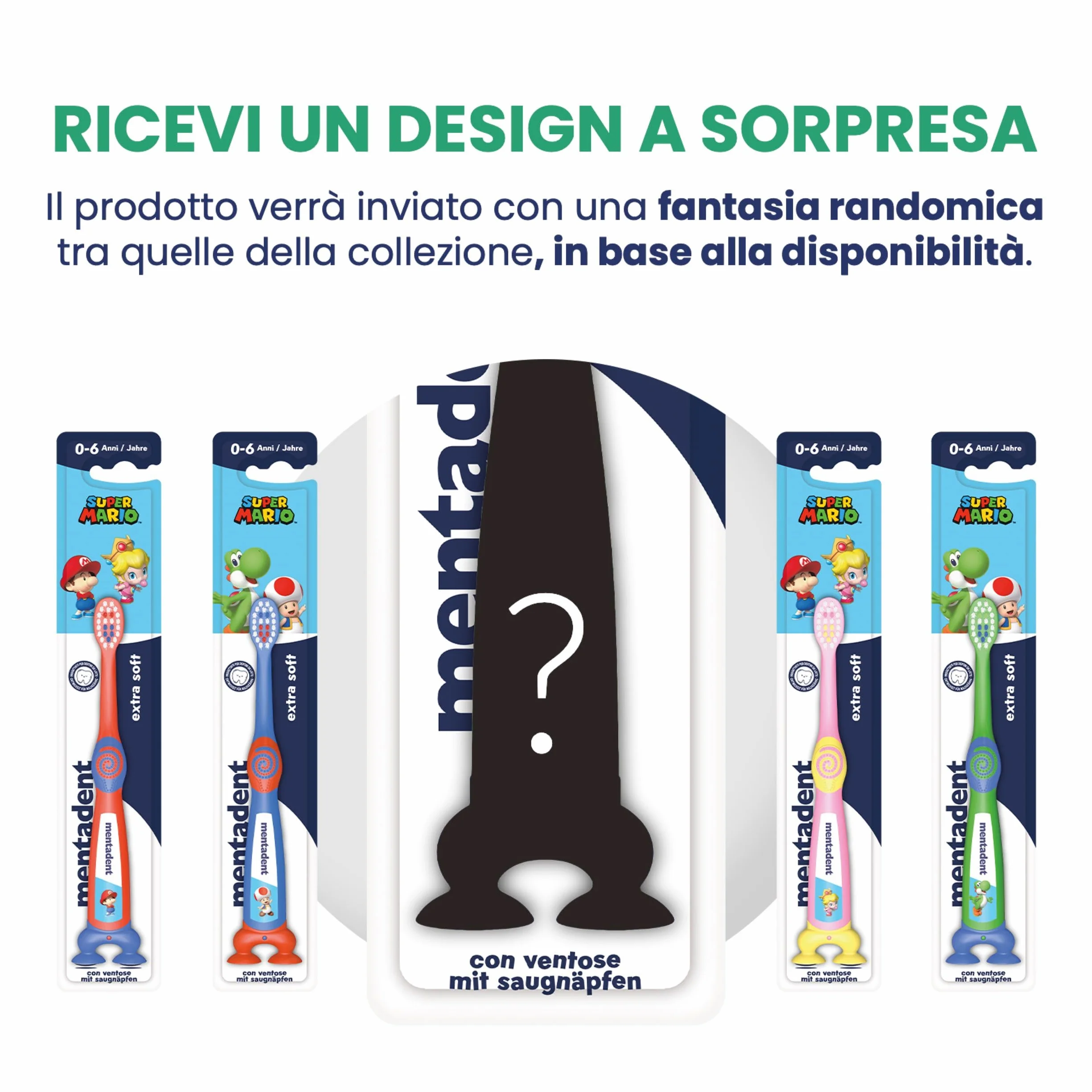 Mentadent Spazzolino Kids Bambini 0-6 Anni Setole Morbide Punte Sottili Testina Piccola