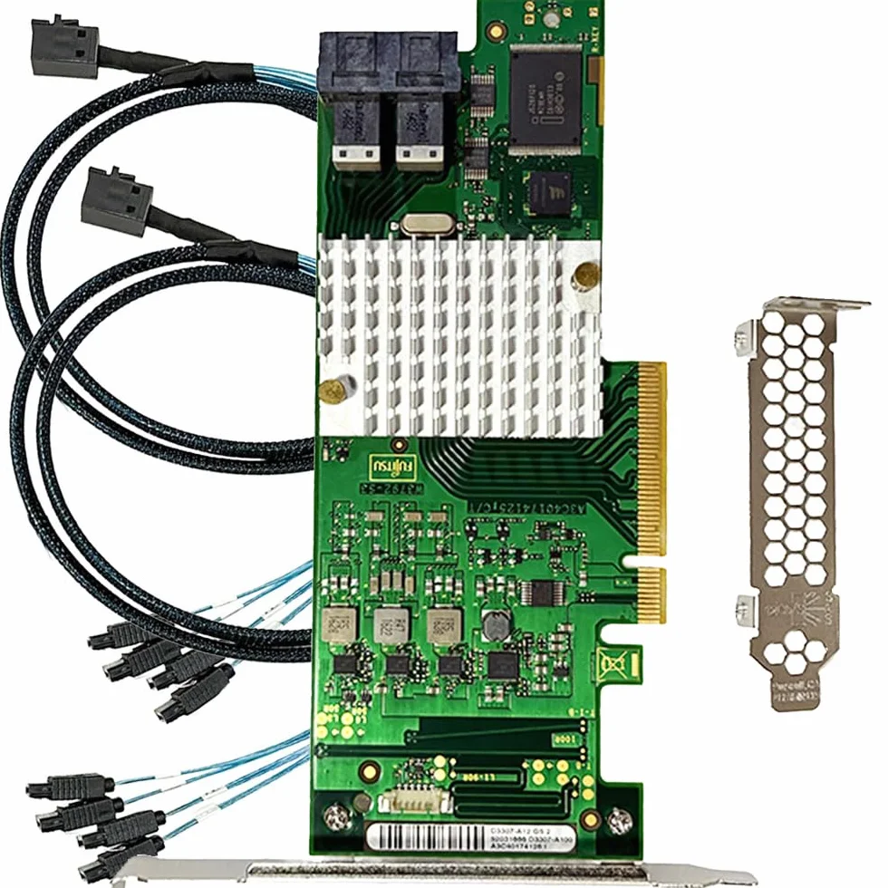Scheda HBA SAS Compatibile con 9211-8i & LSI 9300-8i Modalità IT PCIe, Scheda di SATA, 8 Porte 12 Gbps PCIe 3.0 x8, Supporto Expander SAS, Controller HBA con 2× Cavi SFF-8643 a 4× SATA per ZFS TrueNAS