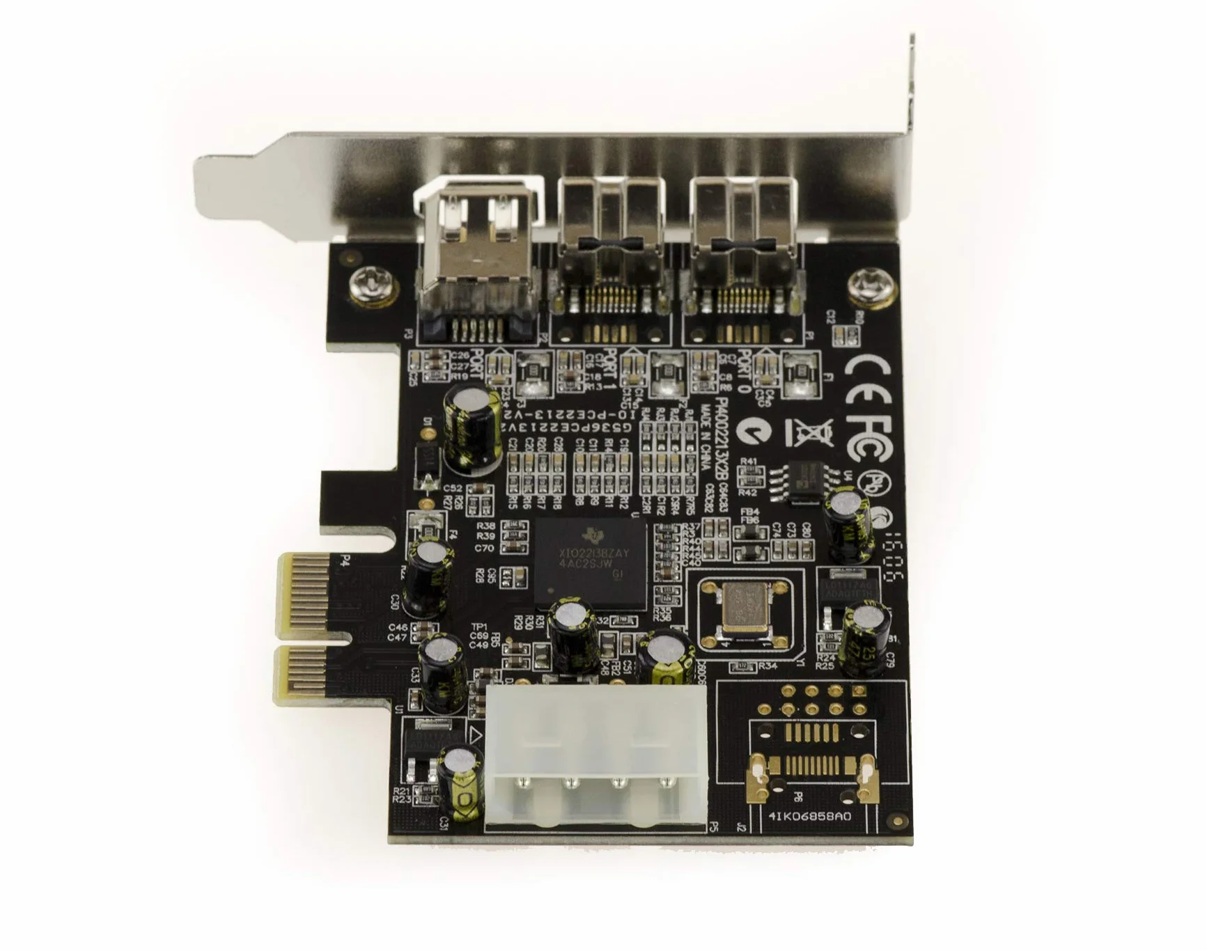 KALEA-INFORMATIQUE Scheda controller PCI Express IEEE1394A e IEEE1394B Firewire 800 e 400 a basso profilo (PCIe x1) - 2+1 uscite con chipset TI XIO2213BZAY