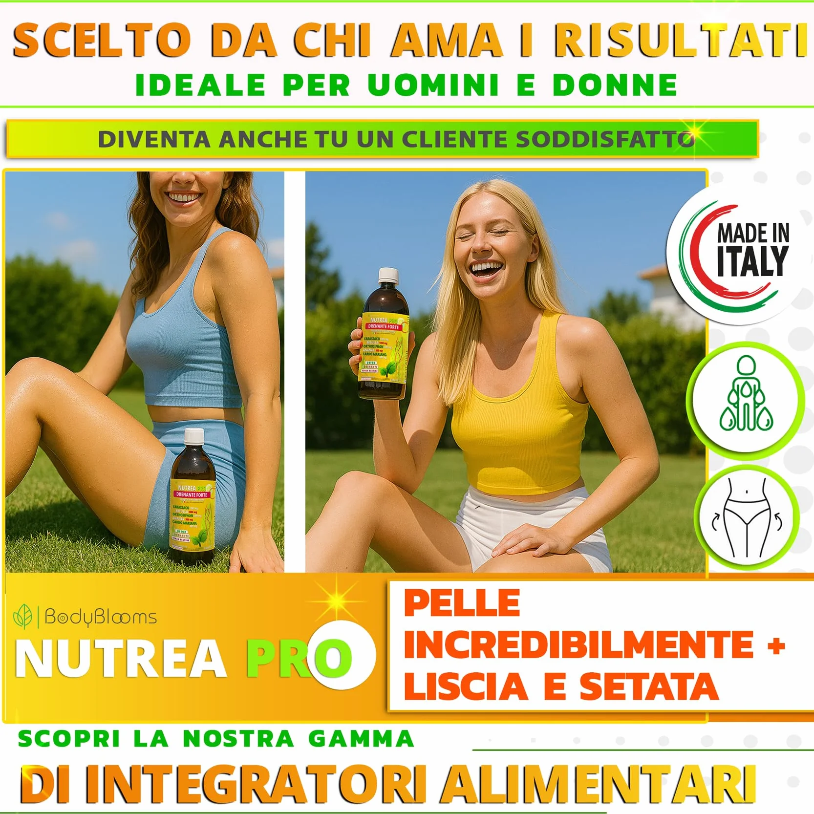 NUTREA PRO Drenante Anticellulite Dimagrante Forte 500ml con Bromelina e Tarassaco