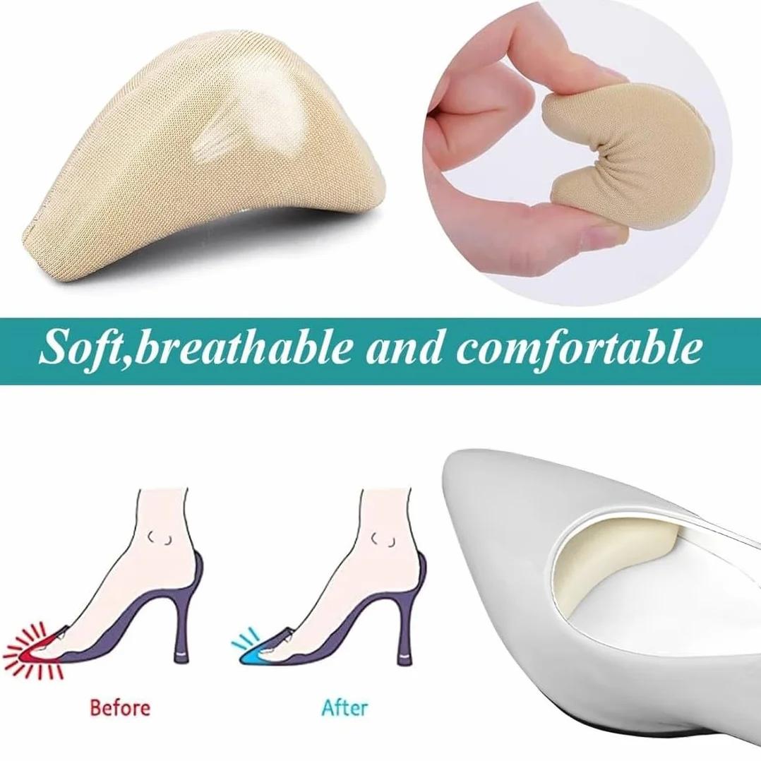 Riempitivi Scarpe Inserti Cuscinetto Punta Scarpe Comfort Spugne Morbide Regolabili Poggiapiedi Tallone Sostegno Nero + Nudo