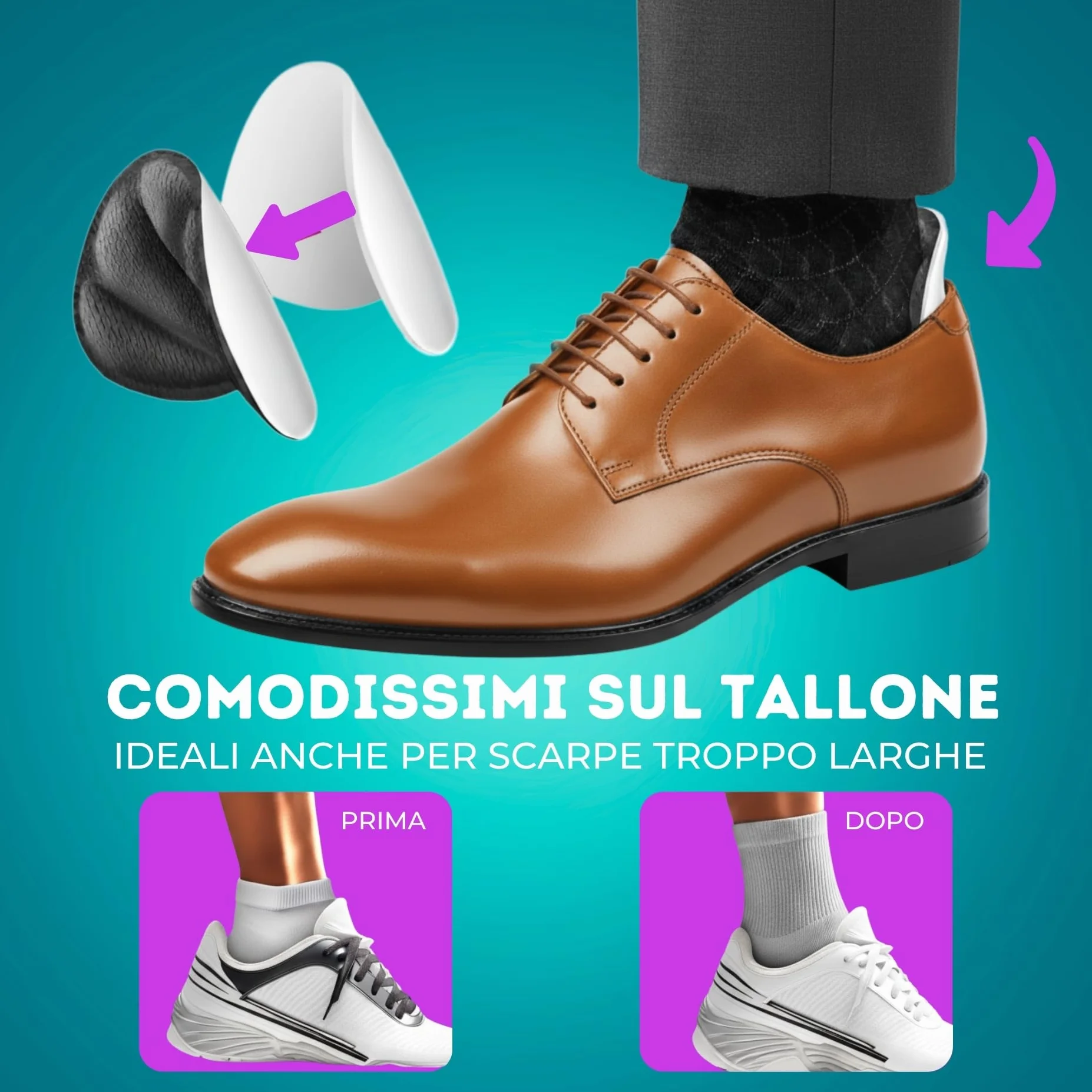 Cuscinetti Tallone Scarpe 12x 6 Paia Assortiti Memory Foam Anti-Vesciche Adesivo Forte 0.5/0.7cm Grigio Nero Beige