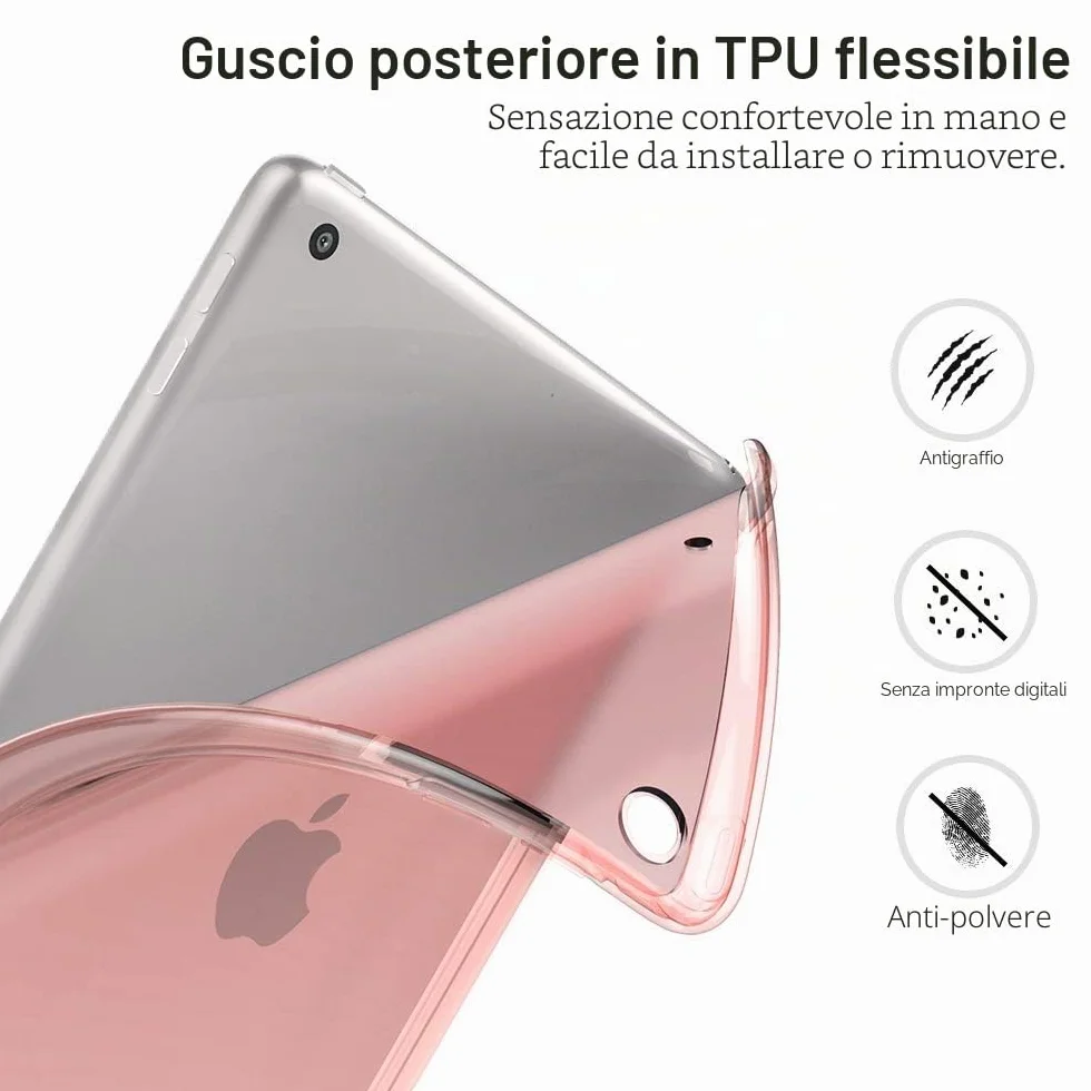 MoKo Cover per iPad 10,2" 9a Gen. 2021 8a Gen. 2020 7a Gen. 2019 Custodia Ultra Sottile Leggero Tri-fold Auto Sveglia/Sonno Retro TPU, Oro Rosa