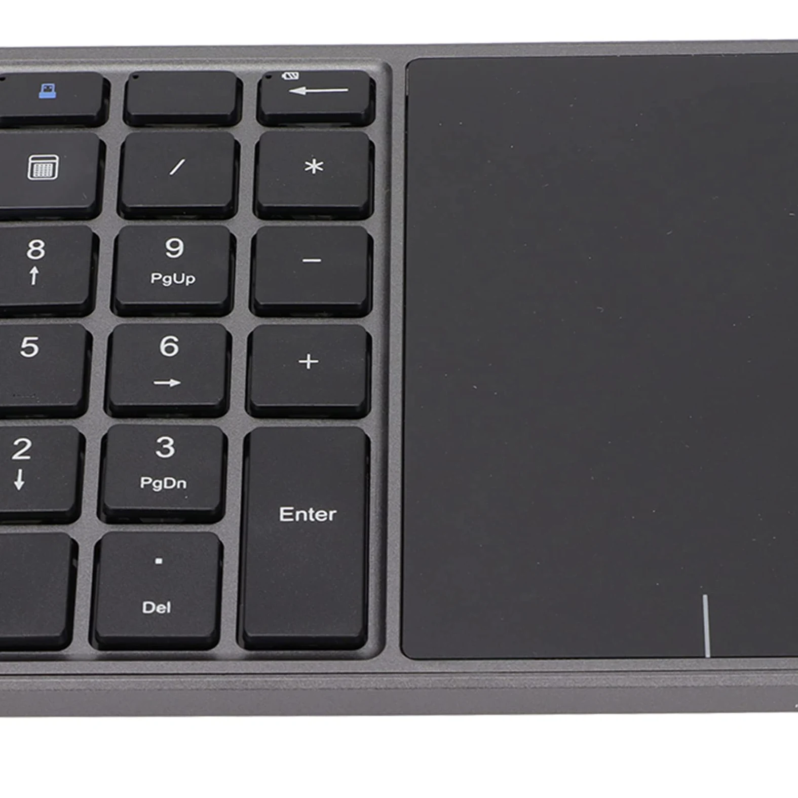 Fockety Tastierino numerico Senza Fili, Tastiera numerica Portatile Ricaricabile 2 in 1 22 Tasti 2.4G con Supporto touchpad Connessione Bluetooth, Tastiera tastierino numerico Esterno(Grigio)