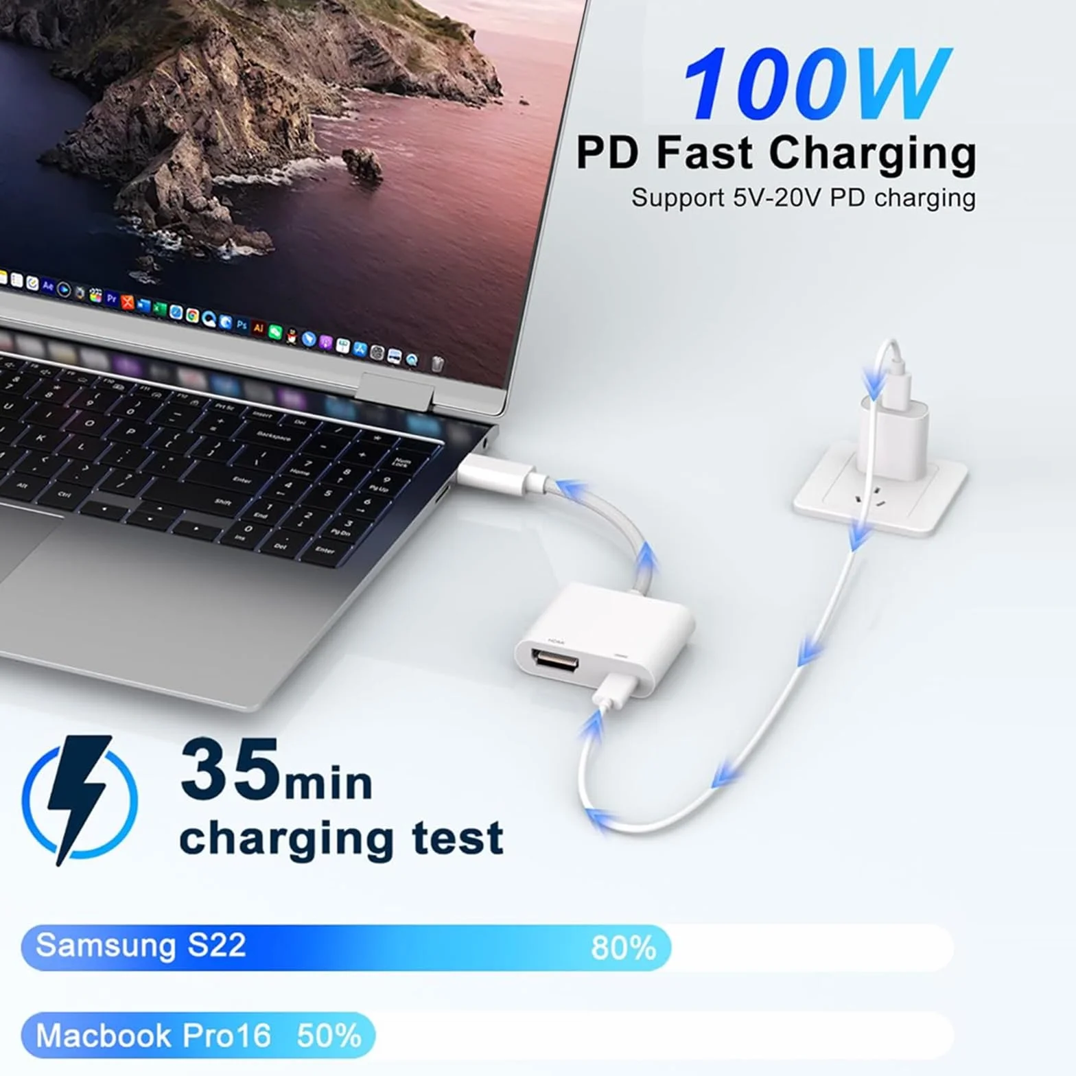 Adattatore USB C HDMI per iPhone 17/16/15, USB C Digital AV Adapter 4K@60Hz, Convertitore Sync Schermo Video e Audio, Cavo HDMI Compatibile con iPhone/MacBook/iPad/Laptop a TV/Proiettore/Monitor