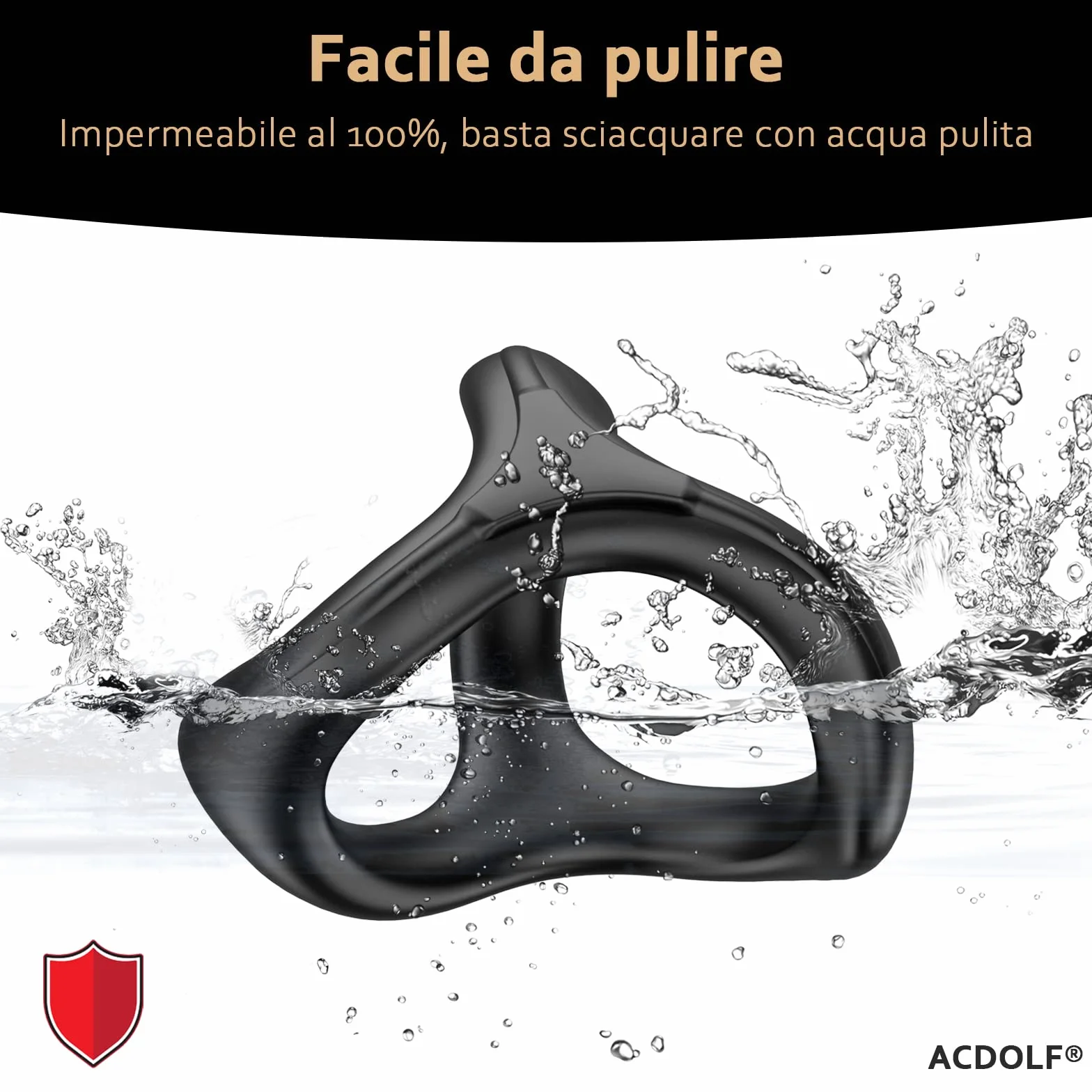 Triangolo Anelli Pene, Pleasure Ring, Set di 4 Cockring Nero