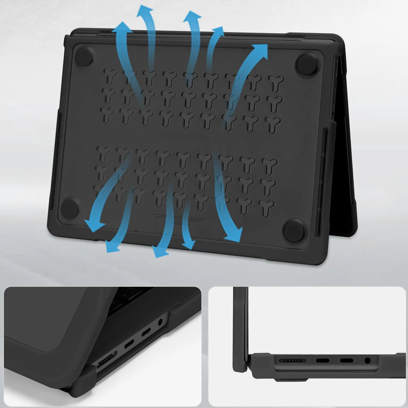 MOSISO Compatibile con MacBook Pro 14 Cover M5 2026 M4 M3 M2 M1 2025-2021 A3427 A3426 A3434 A3112 A3185 A3401 A2918 A2992 A2779, Custodia Paraurti TPU Morbido&Copritastiera&Pellicola, Nero
