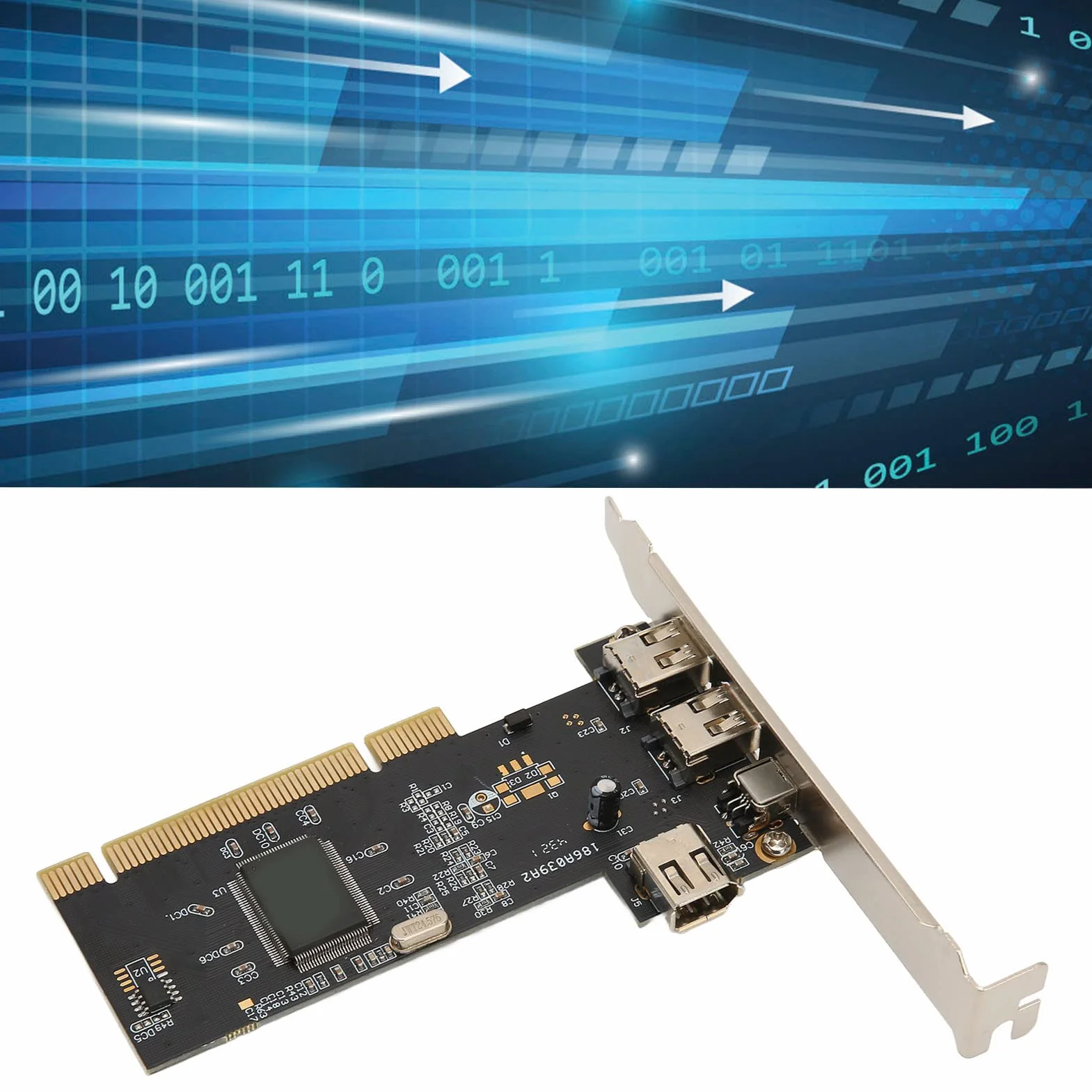 Zunate Scheda Controller Adattatore PCI Express a IEEE Esterno, 7 Porte Scheda Firewire 1394 Adattatore Ethernet PCI Compatibile con Win 98SE, per Me, 2000, XP, Vista, Win 7, Win 8, 32 Bit, 64 Bit