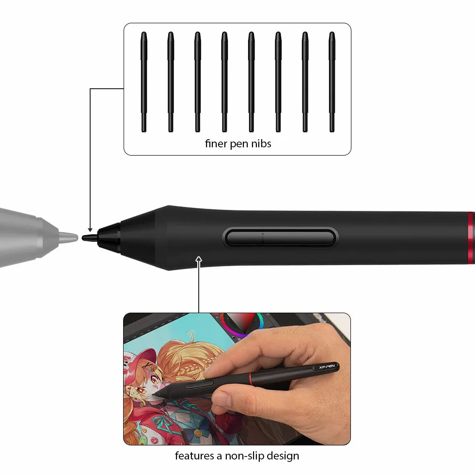 XPPen XP-PEN ARTIST PRO 16TP 4K RESOLUTION 15.6 INCH SCREEN tavoletta grafica Nero, Argento 5080 lpi [linee per pollice] 345,6 x 194,4 mm USB (ARTIST 16 PRO TP 15.6 INCH TABLET)