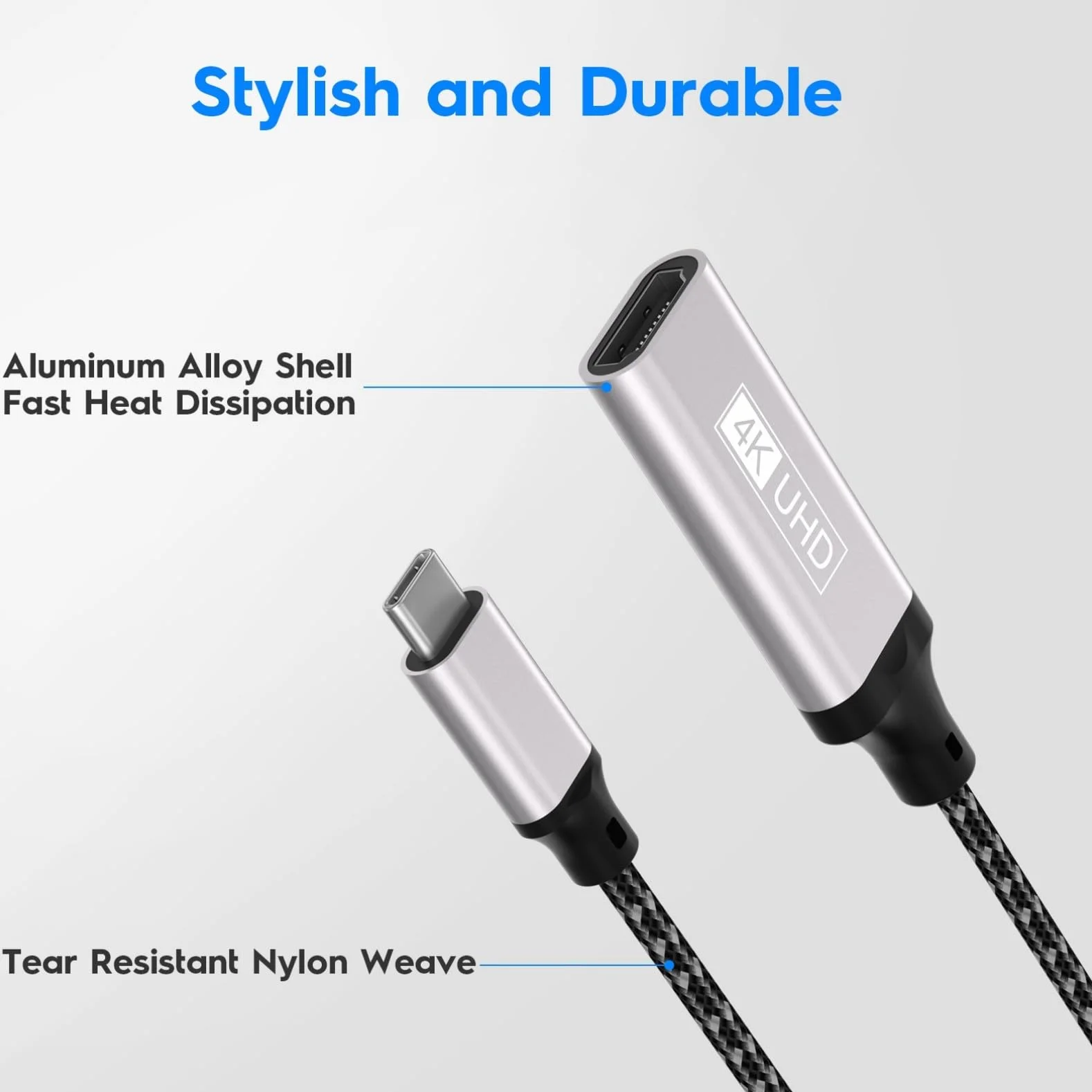 Adattatore HDMI USB C,Adattatore USB C HDMI 4K Thunderbolt 3/4 Compatibile con iPhone 16Pro/16Pro Max/16/15,MacBook Pro/Air,iPad Pro/Air,Pixelbook,Samsung Galaxy S/Note,Dell XPS 15/13,Surface Pro