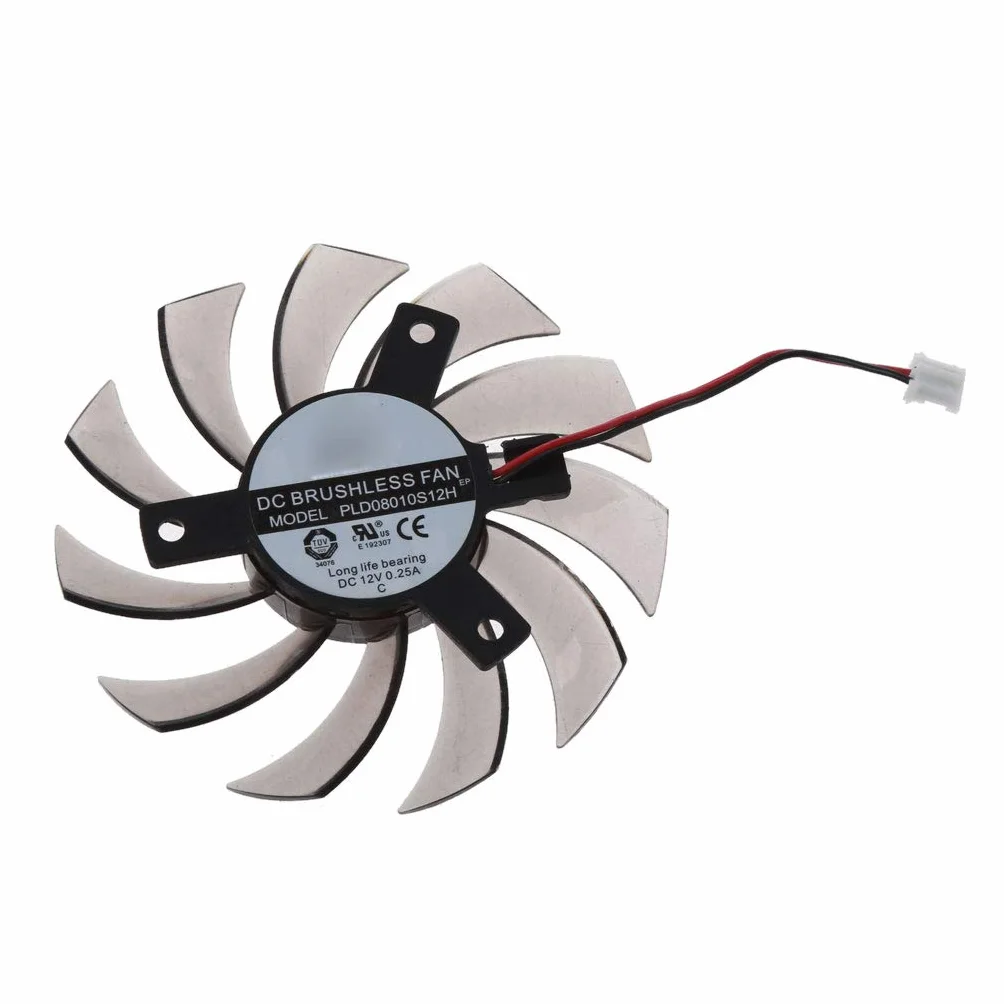 geneic 75MM PLD08010S12H Ventola di Raffreddamento 2Pin Scheda Grafica Ventola di Raffreddamento Per Gigabyte 6850 7970 GTX 460 GTX560Ti R270X 260x