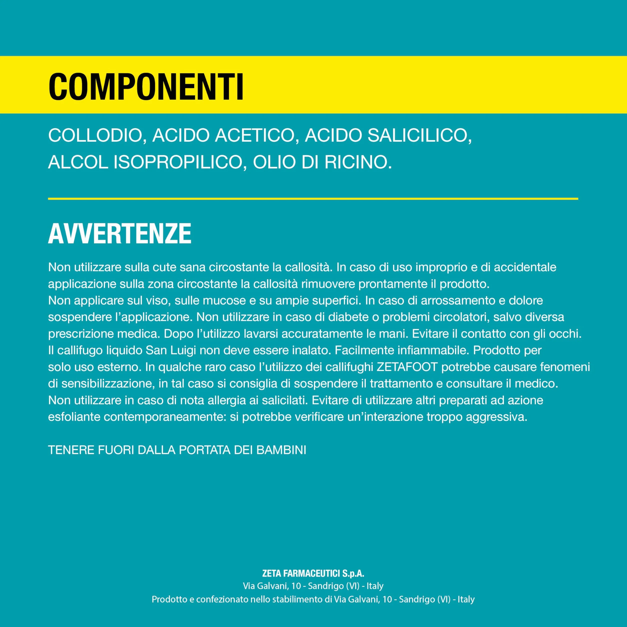 Zetafoot Callifugo San Luigi Dispositivo Medico con Applicatore su Calli e Duroni 10 ml