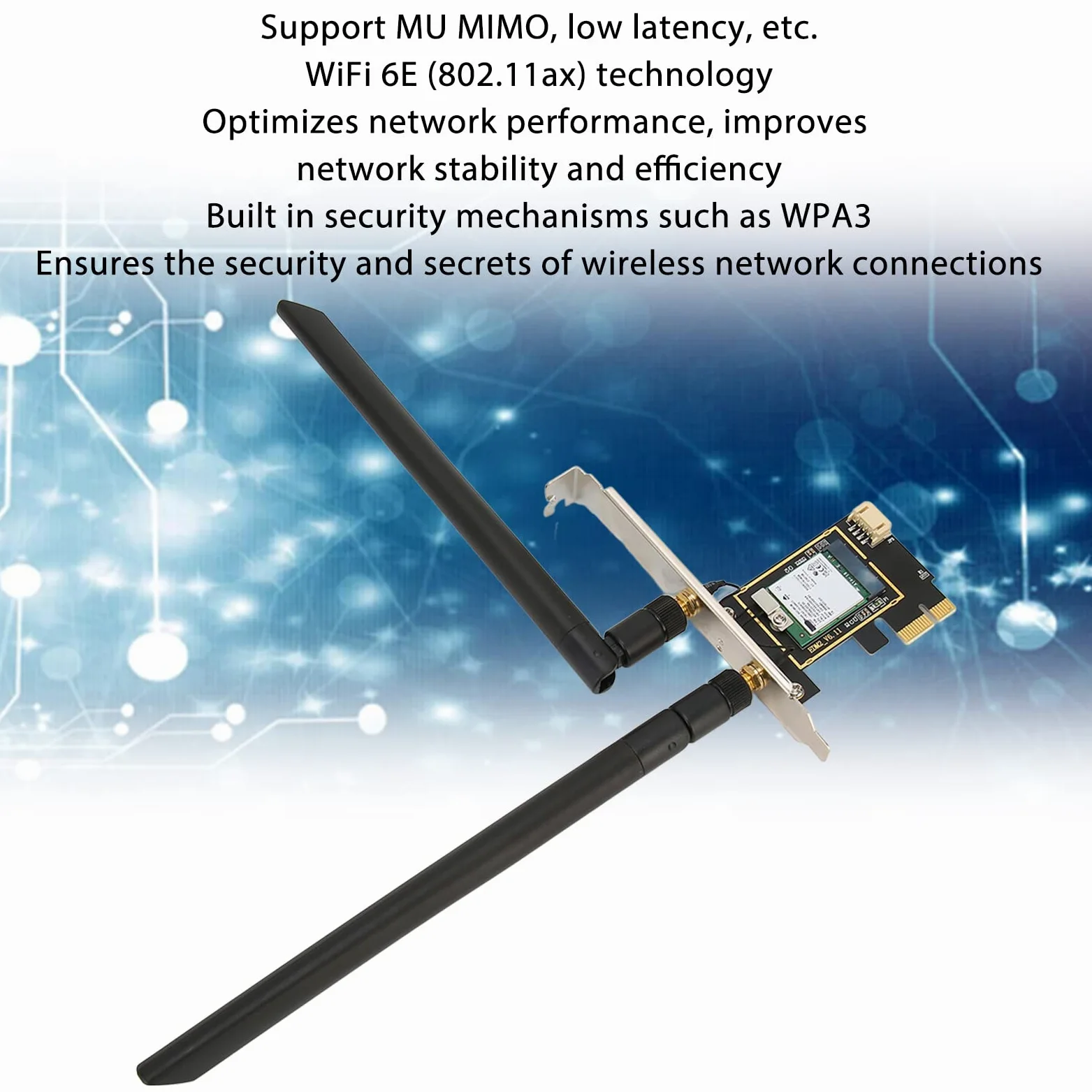Bewinner Scheda di Rete WiFi AX210NGW, Bluetooth 5.2, 2.4GHz 5GHz 6GHz Schede di Rete Wireless per PC Desktop Adattatore WiFi PCIe