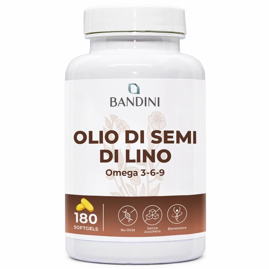 Bandini Olio di Semi di Lino 180 Softgel Vegane Omega 3-6-9