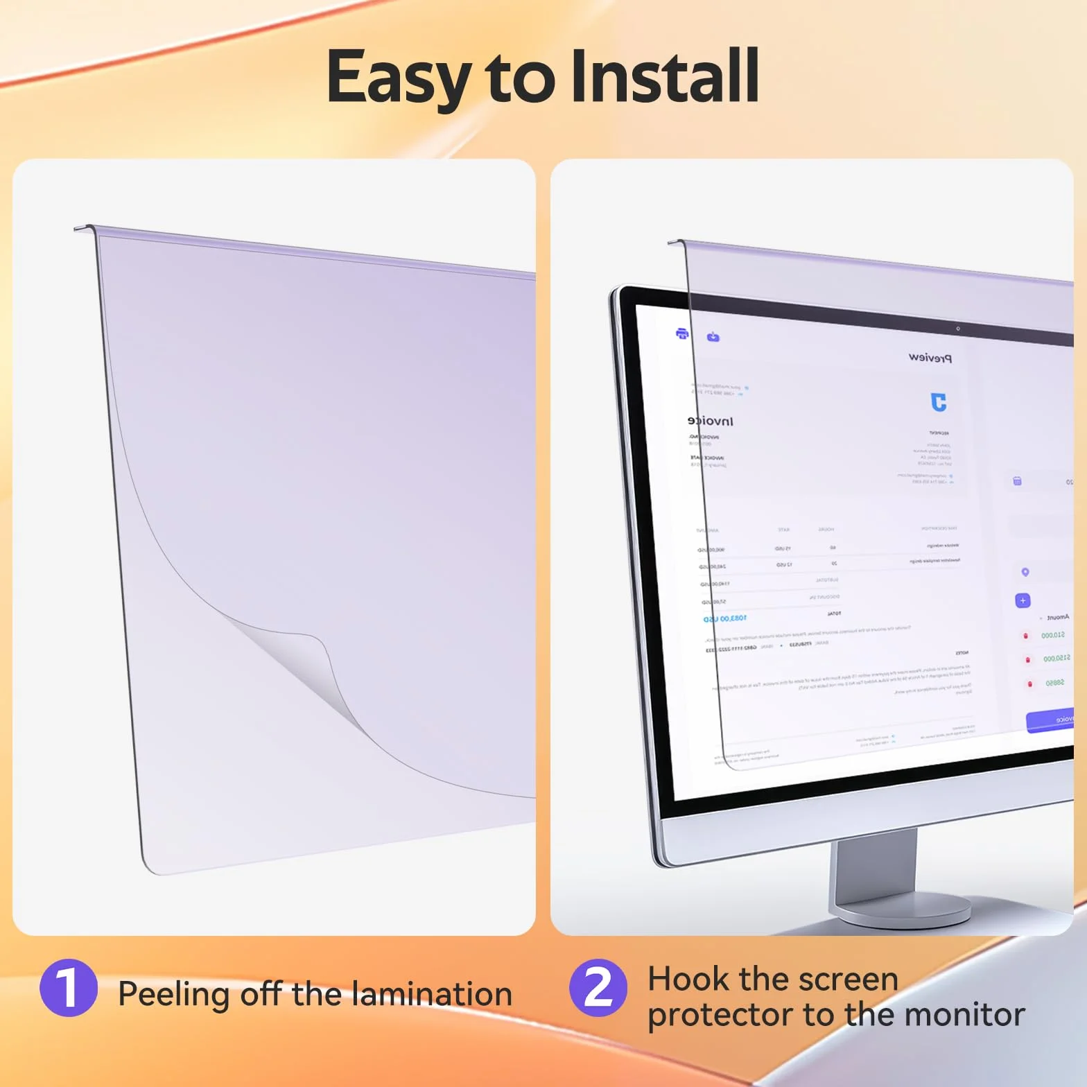 Qoosea 23-24 Pollici Protezione dello Schermo per Monitor di Computer Che Blocca la Luce Blu Protezione 547x320mm UV Antiriflesso Universale per Il Lavoro e Il Gioco Prolungati(23-24" 16:9)