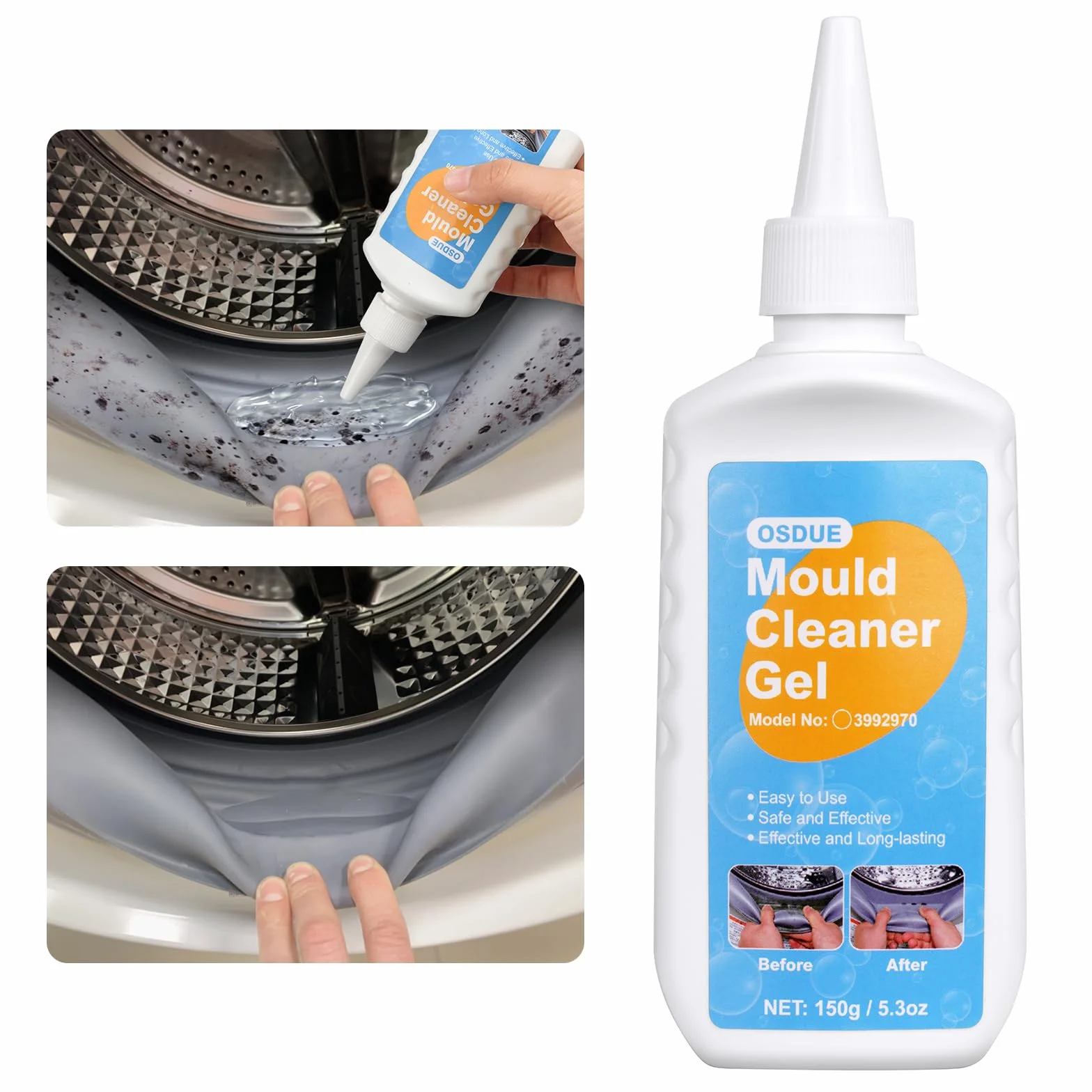 OSDUE Antimuffa Gel con Pennello, Rimozione Muffa per Cucina e Bagno, Household Mold Remover