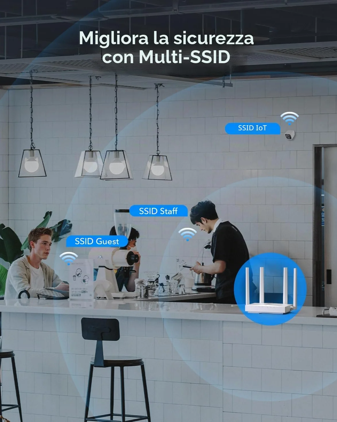 Cudy AC1200 Gigabit WiFi access point Soluzione aziendale con supporto a rete, roaming senza cuciture, MU-MIMO, PoE o alimentazione CC