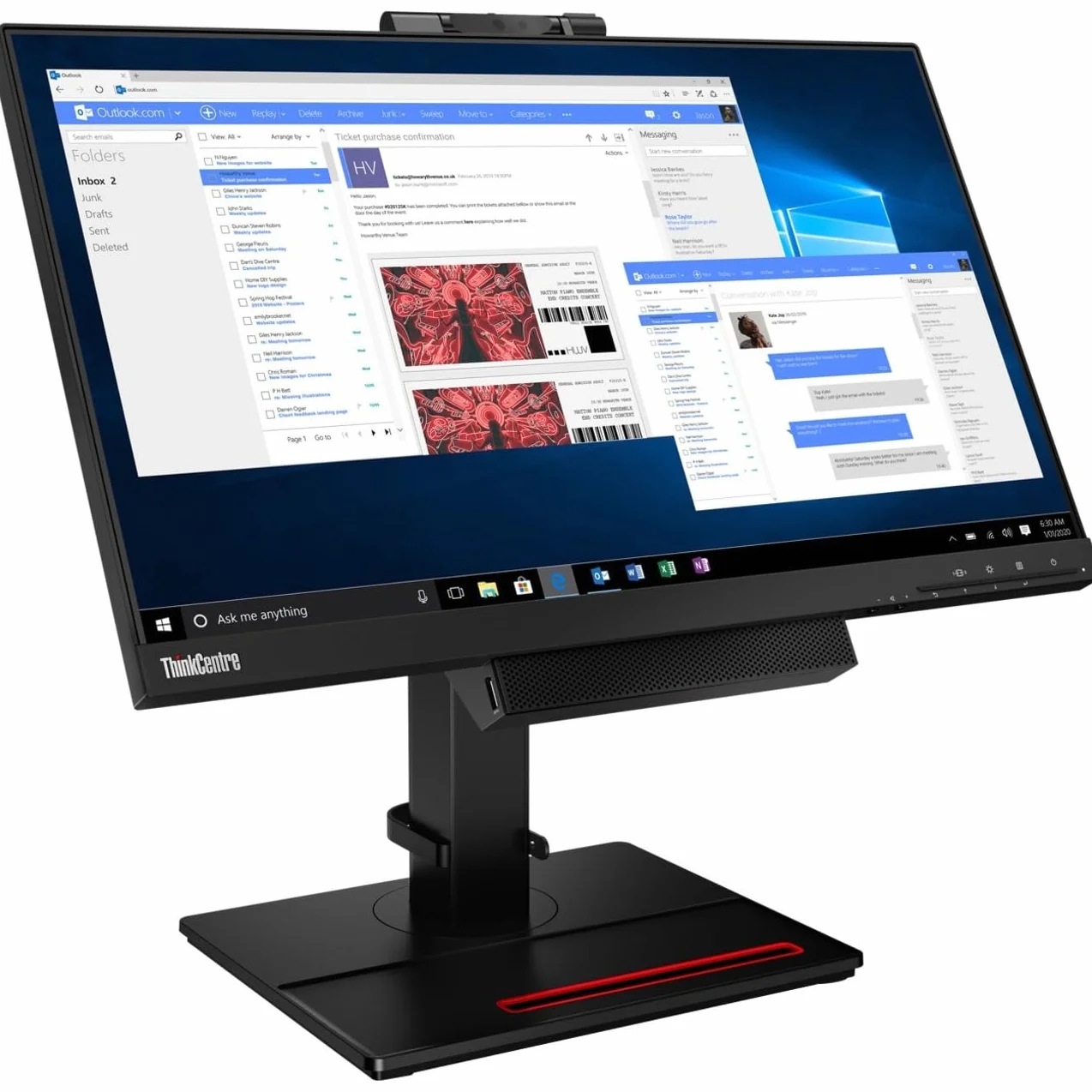 Lenovo All In One 22" Full HD IPS Core i5-6400T 8GB RAM 240GB SSD Webcam Win 11 Pro Ricondizionato