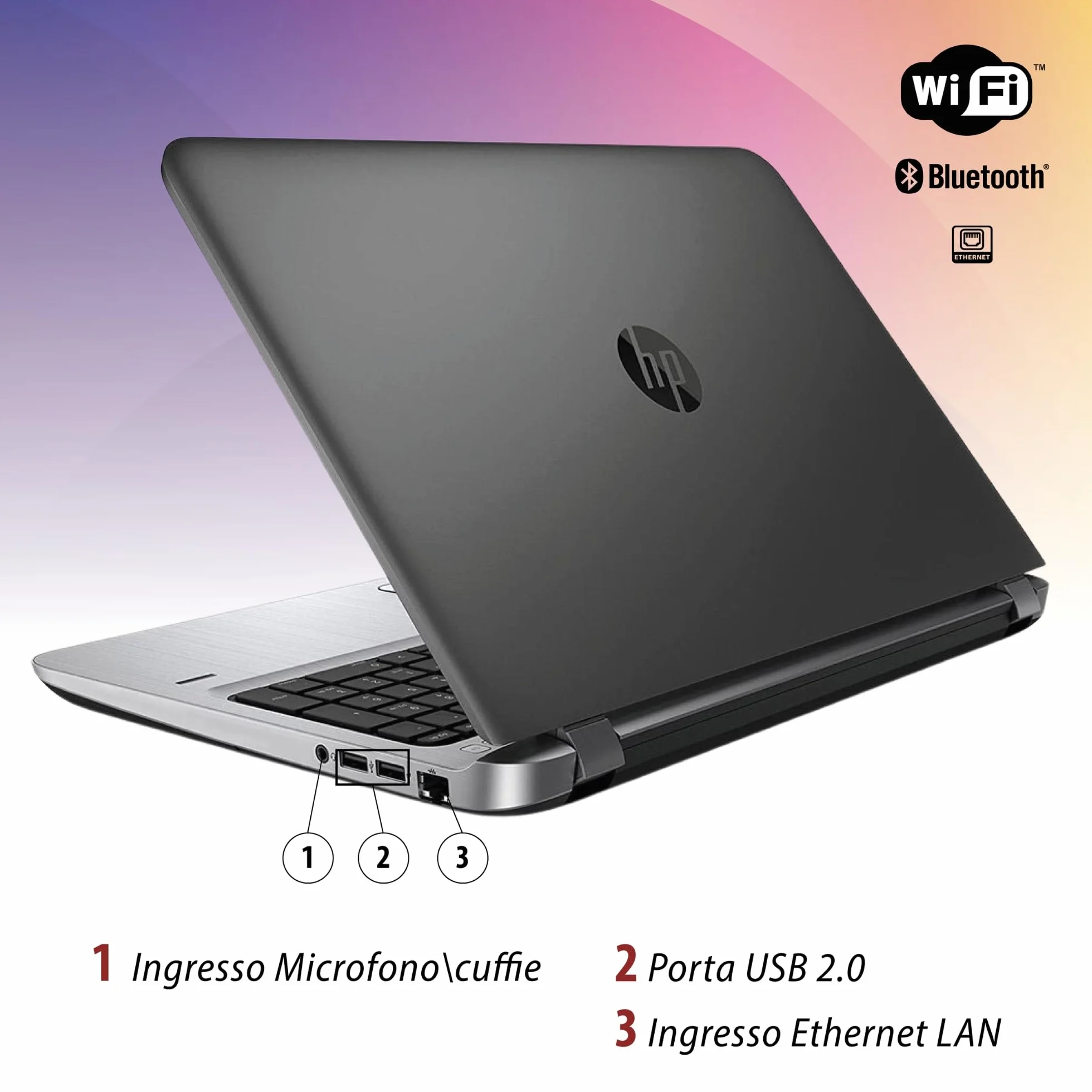 HP ProBook 15.6" Intel Core i5-6200U 8GB RAM 256GB SSD Notebook (Ricondizionato)