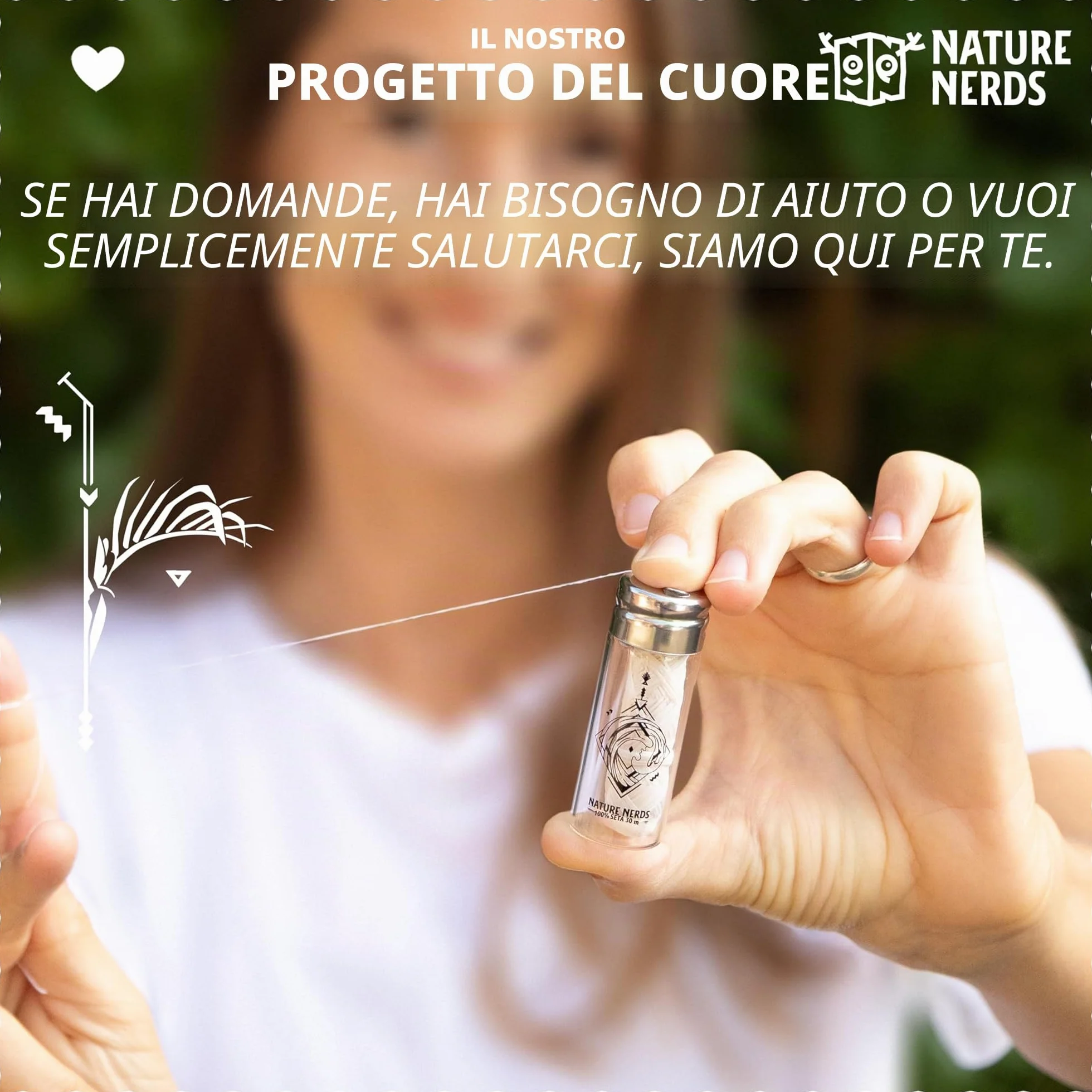 Nature Nerds filo interdentale cerato candelilla naturale vetro 30 m