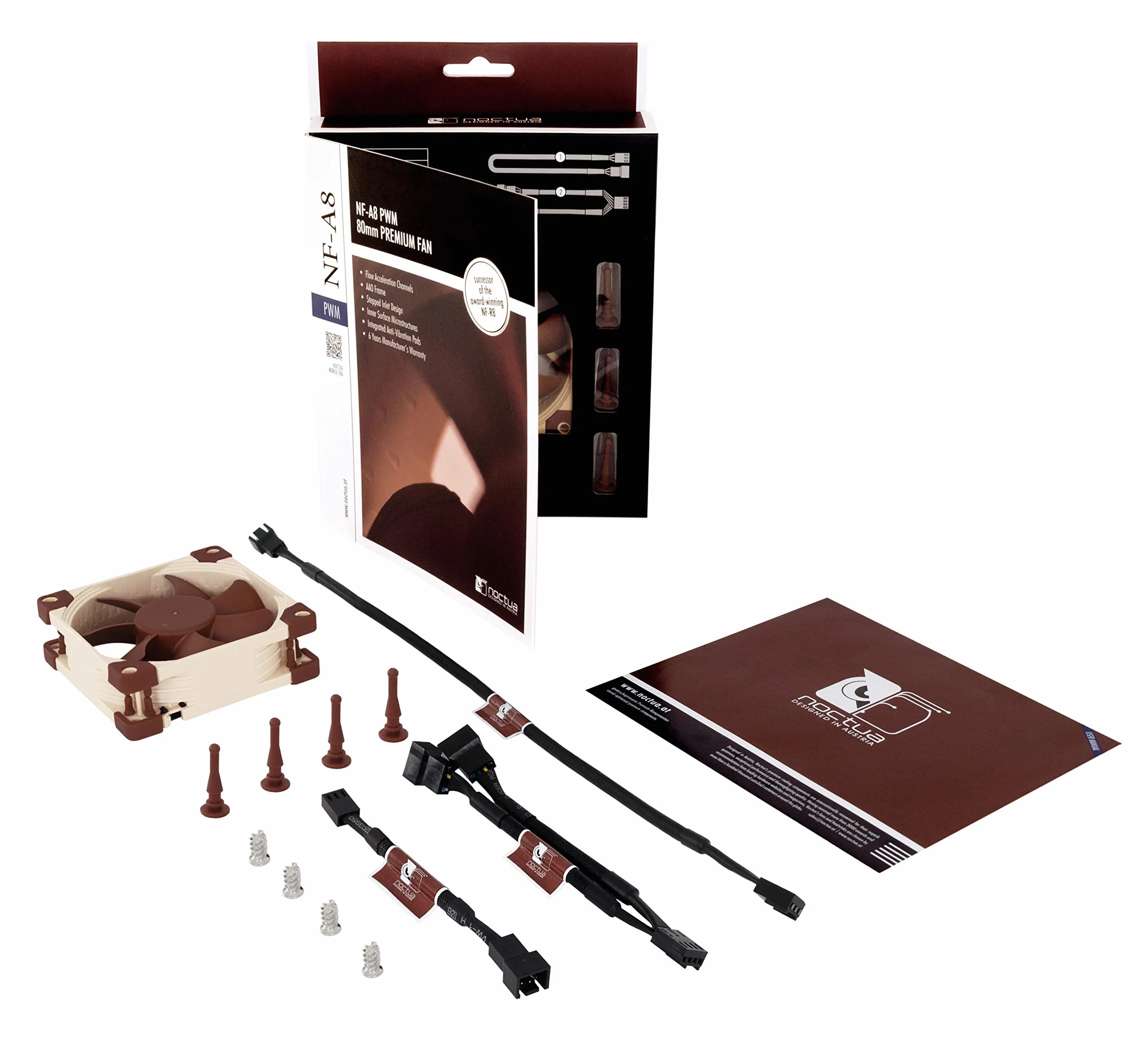 Noctua NF-A8 PWM, Ventola Silenziosa di Qualità Premium, 4-Pin (80 mm, Marrone)