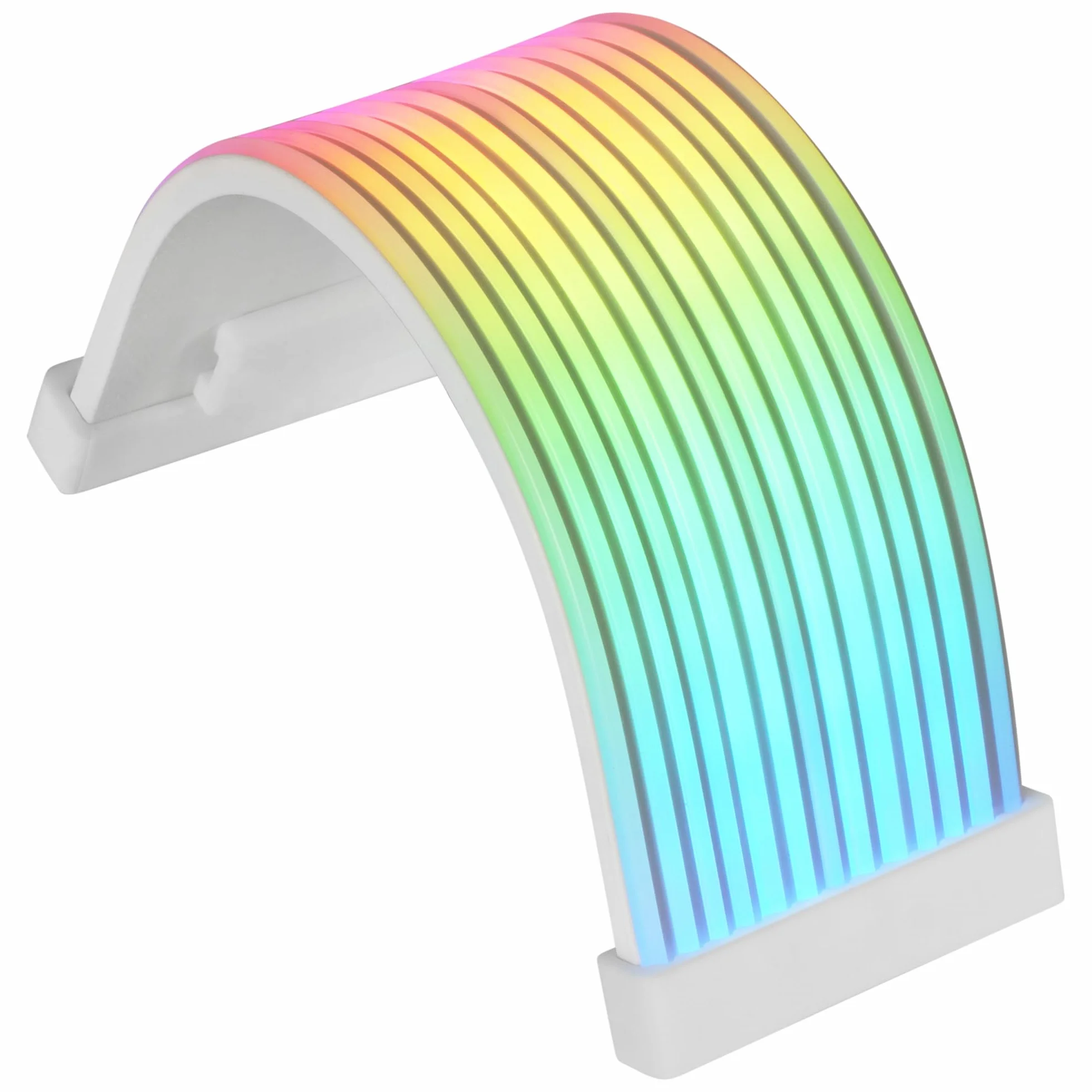 MARSGAMING MCA-24X, Cavo di Alimentazione ARGB 24PIN ATX per Scheda Madre, LED Ultra-luminosi, Illuminazione ARGB Sincronizzata, Cavo Flessibile in Silicone con Striscia Luminosa Laterale