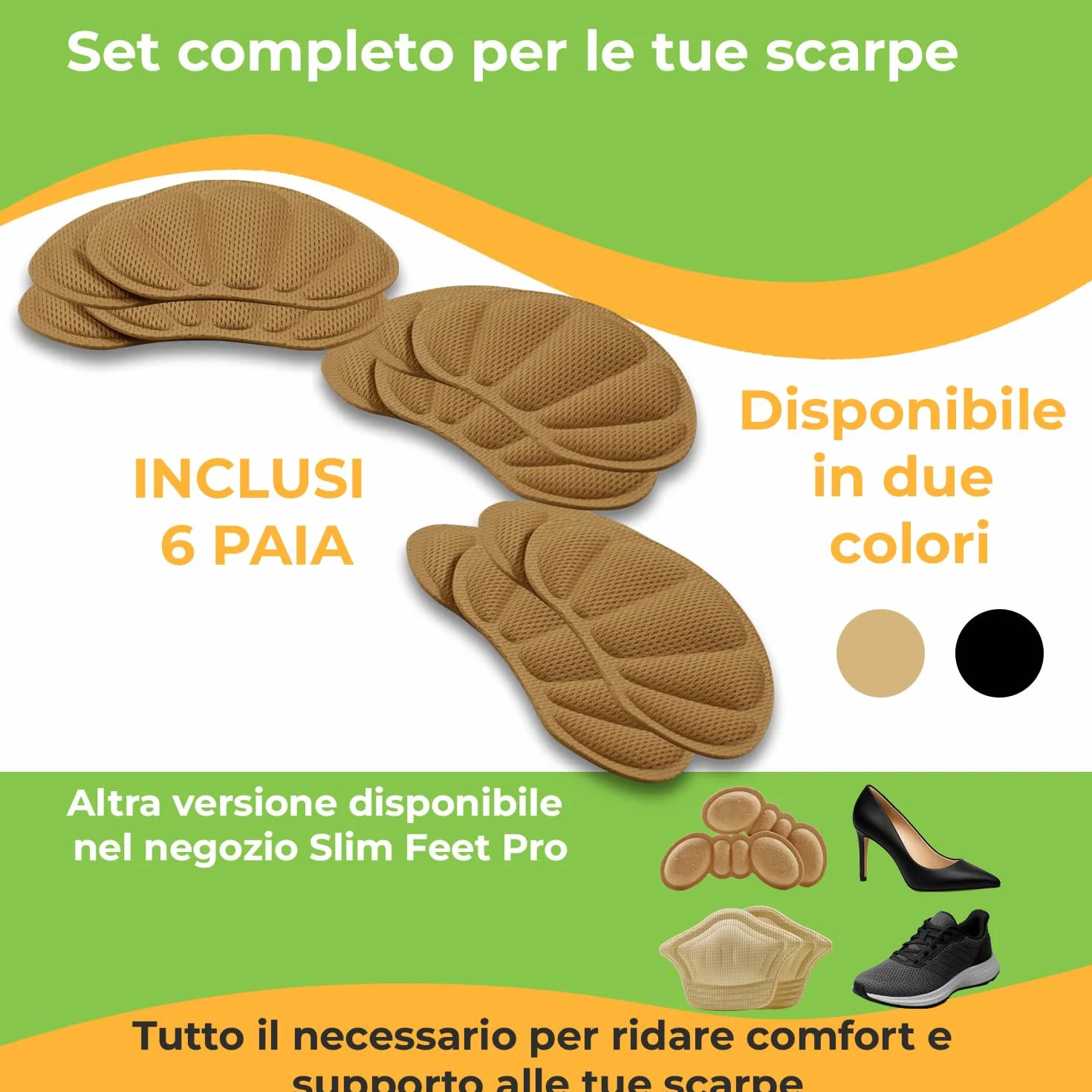 Cuscinetti Tallone Tipo Conchiglia Nero 6 Paia Schiuma Memory 3D Antiscivolo Antisfregamento Riutilizzabili Confortevoli per Scarpe Grandi Uomo Donna Protezione Stabilità