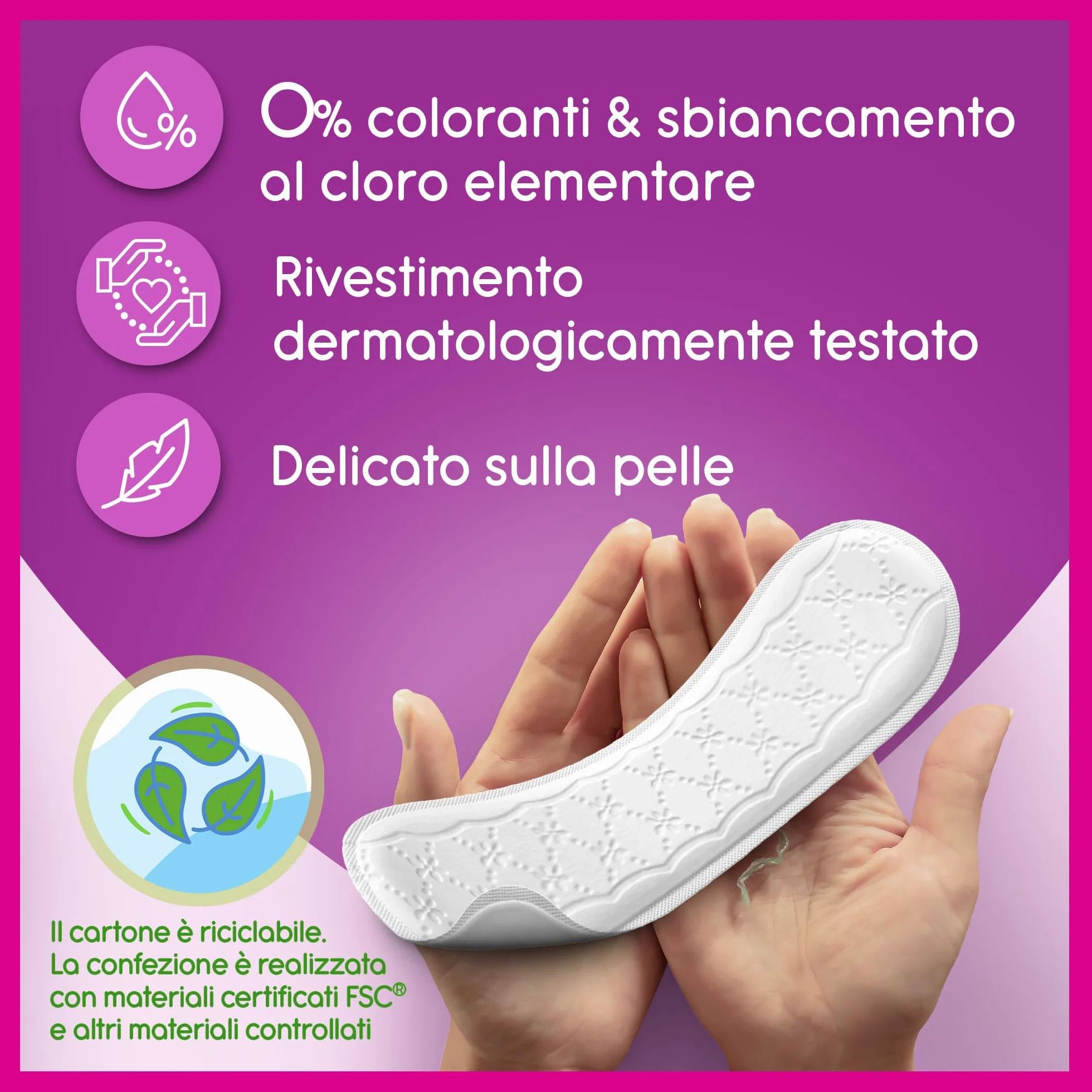 Carefree Salvaslip Plus Long Senza Profumo, salvaslip donna extra lungo per controllo odori, senza profumo super assorbenti, 24 pezzi