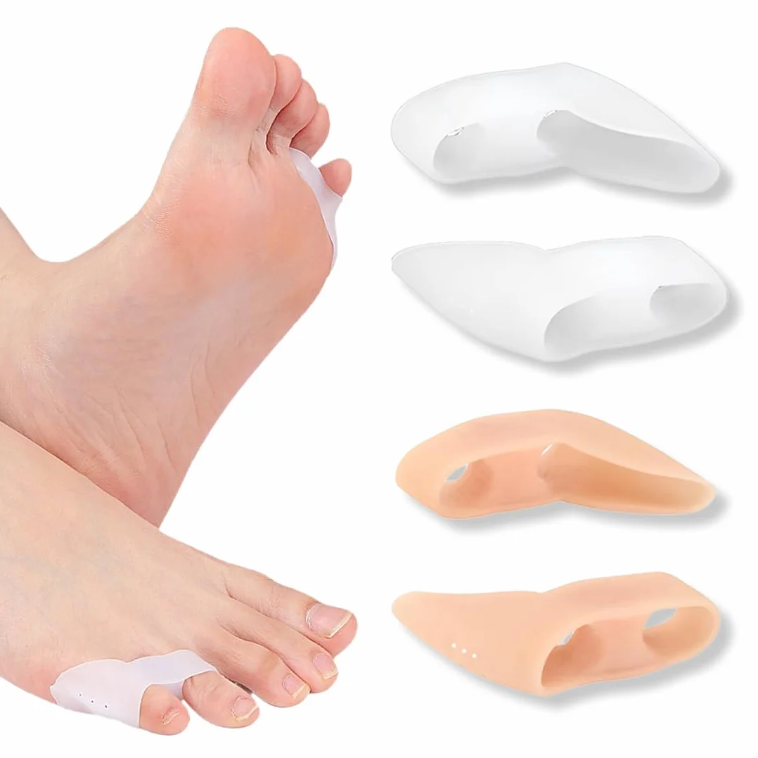 4 Paia Separatore per Dita dei Piedi Piccole, Correttore per Mignolo Arricciato, Divaricatore in Gel per Piedi