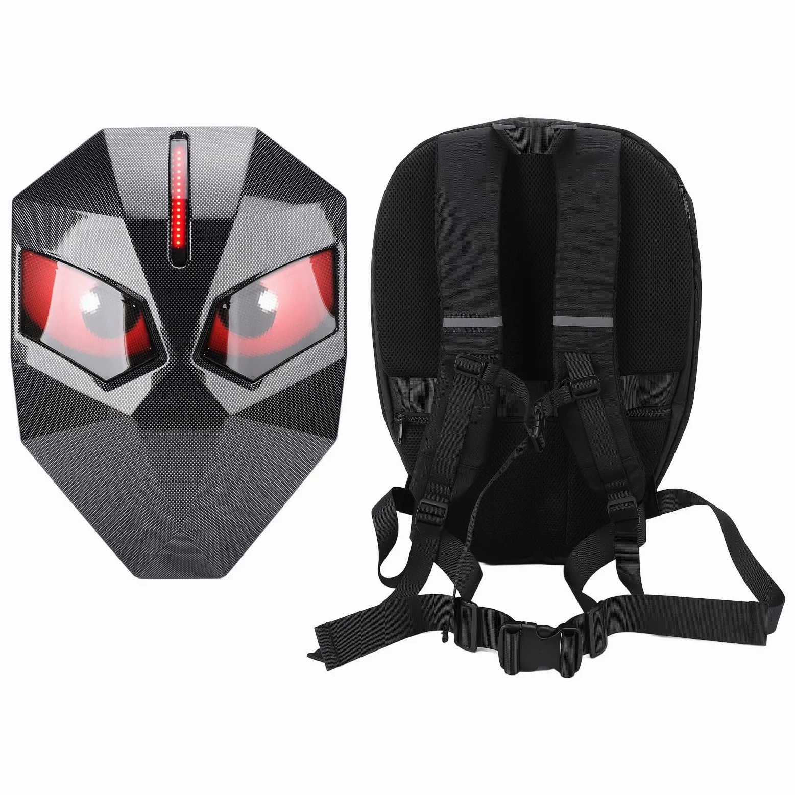 FTVOGUE Zaino per Moto a LED, Borsa per Laptop con Guscio Rigido in PC ABS con Schermo a Colori Programmabile, Display da 60 X 48, Cinghie Regolabili per Ciclismo da Viaggio da Uomo