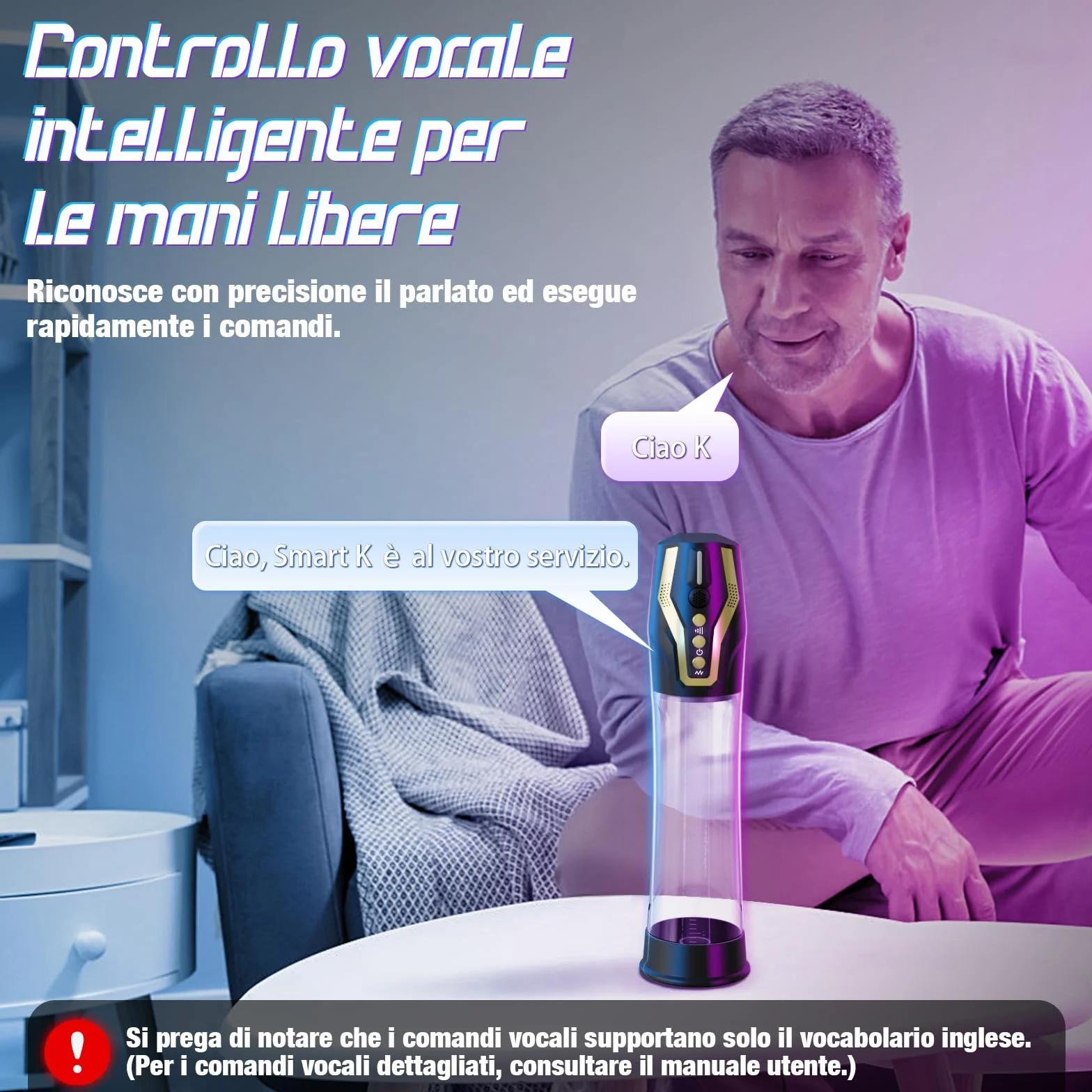 Pompa Pene Sex Toys Figa Masturbatore Maschile con Cockring, 4 Modalità di Suzione & Pompaggio, Dispositivo Vuoto Automatico